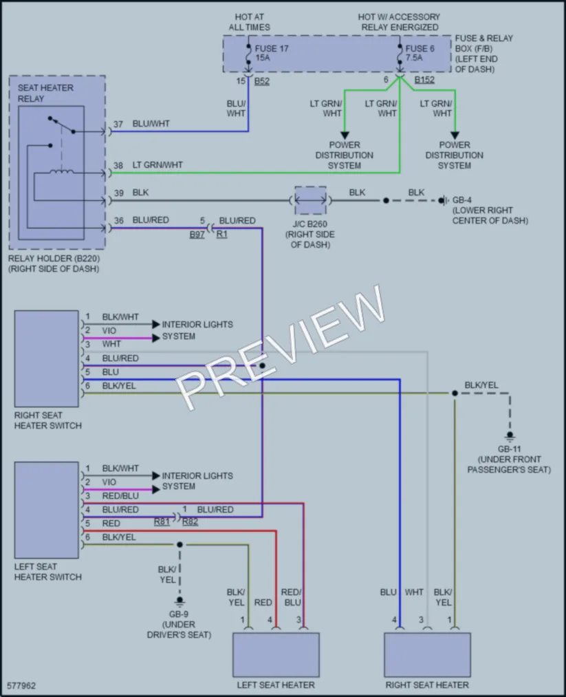2017 Subaru Forester Power Seats wiring diagram preview