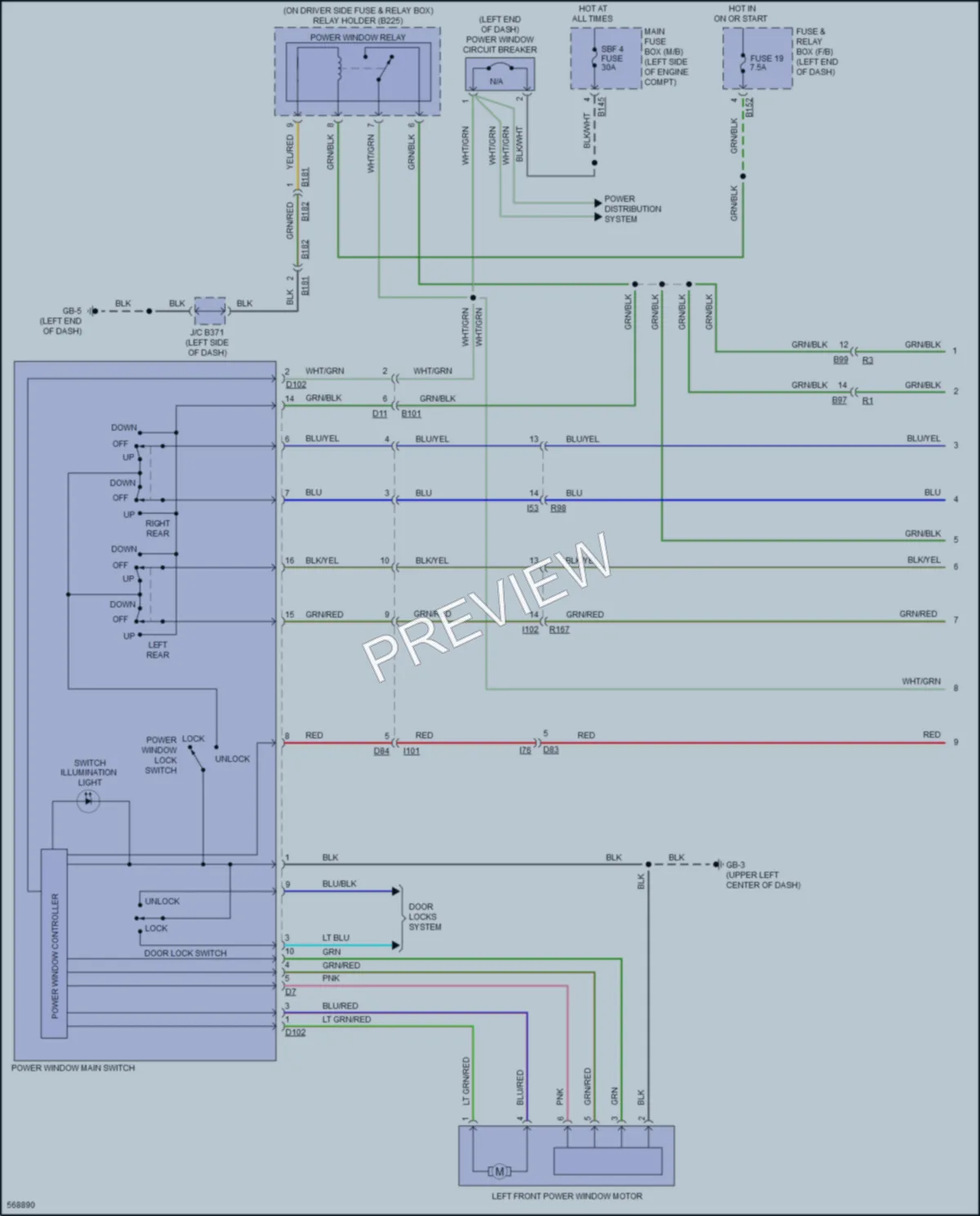 2017 Subaru Forester Power Windows wiring diagram preview