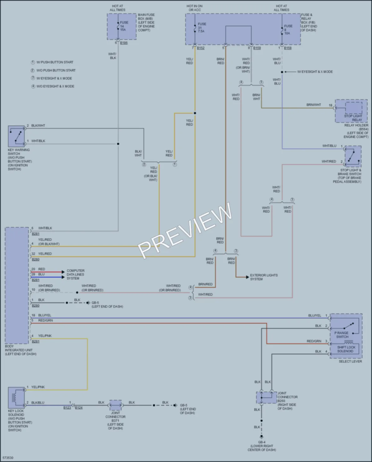 2017 Subaru Forester Shift Interlock wiring diagram preview