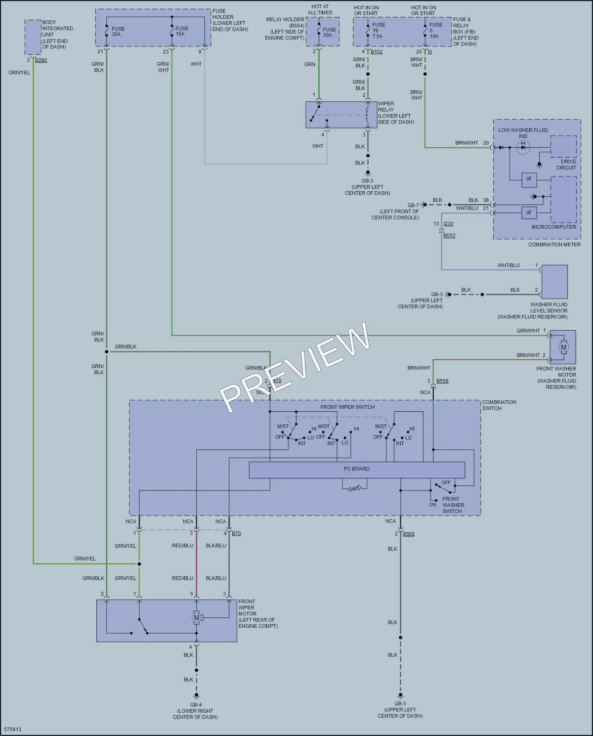 2017 Subaru Forester Wiper Washer wiring diagram preview