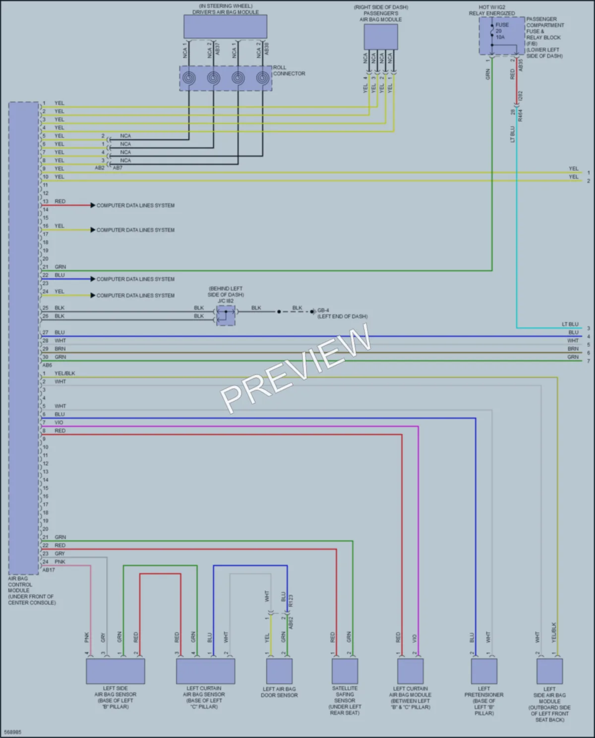 2017 Subaru Impreza Supplemental Restraints wiring diagram preview