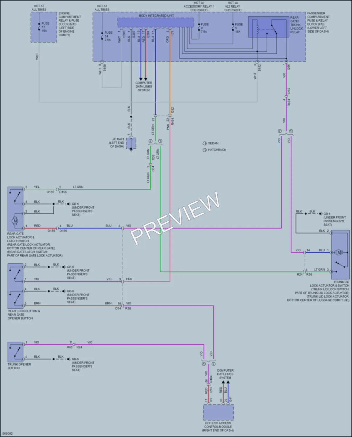 2017 Subaru Impreza Trunk Tailgate Fuel Door wiring diagram preview