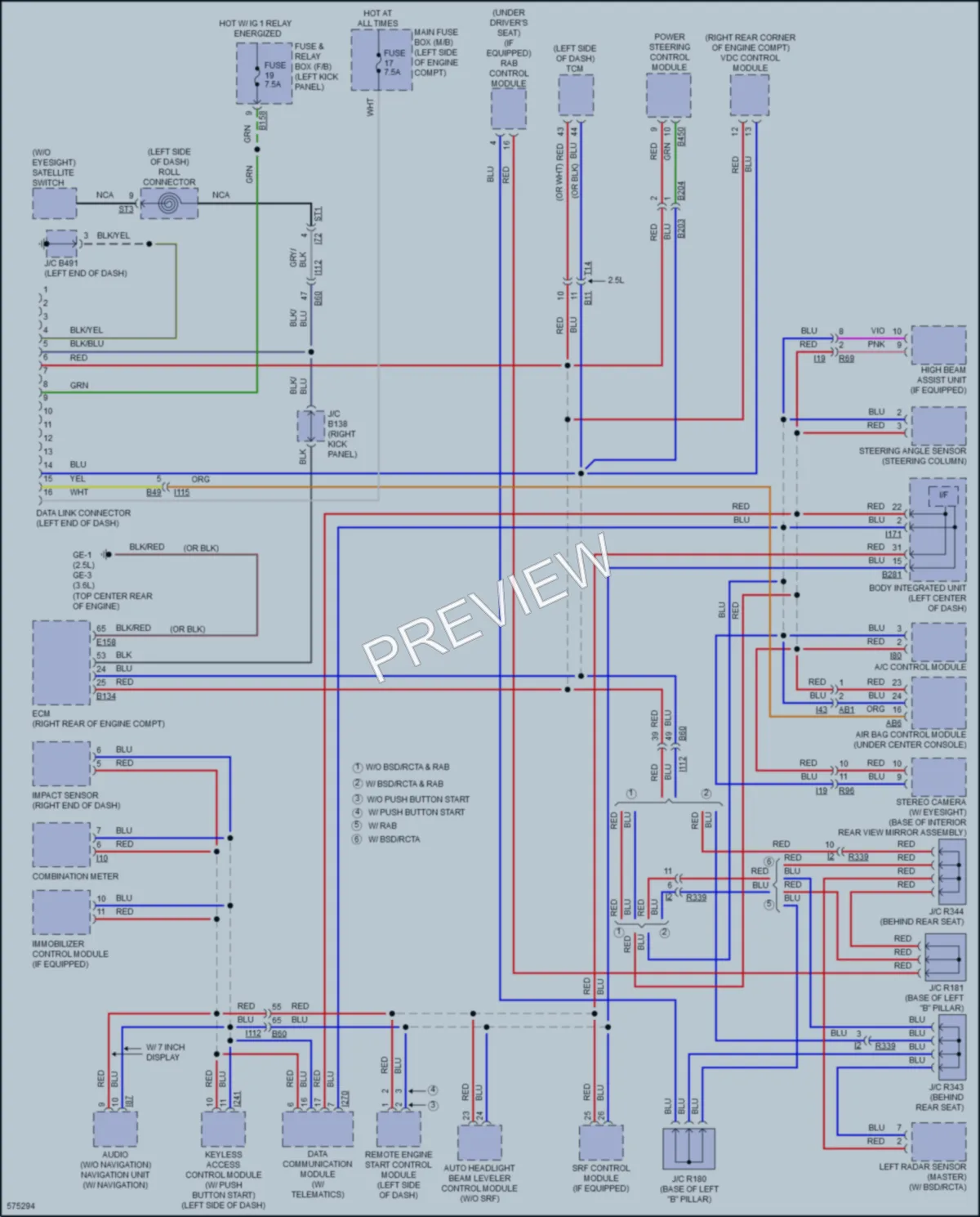 2017 Subaru Outback Computer Data Lines wiring diagram preview