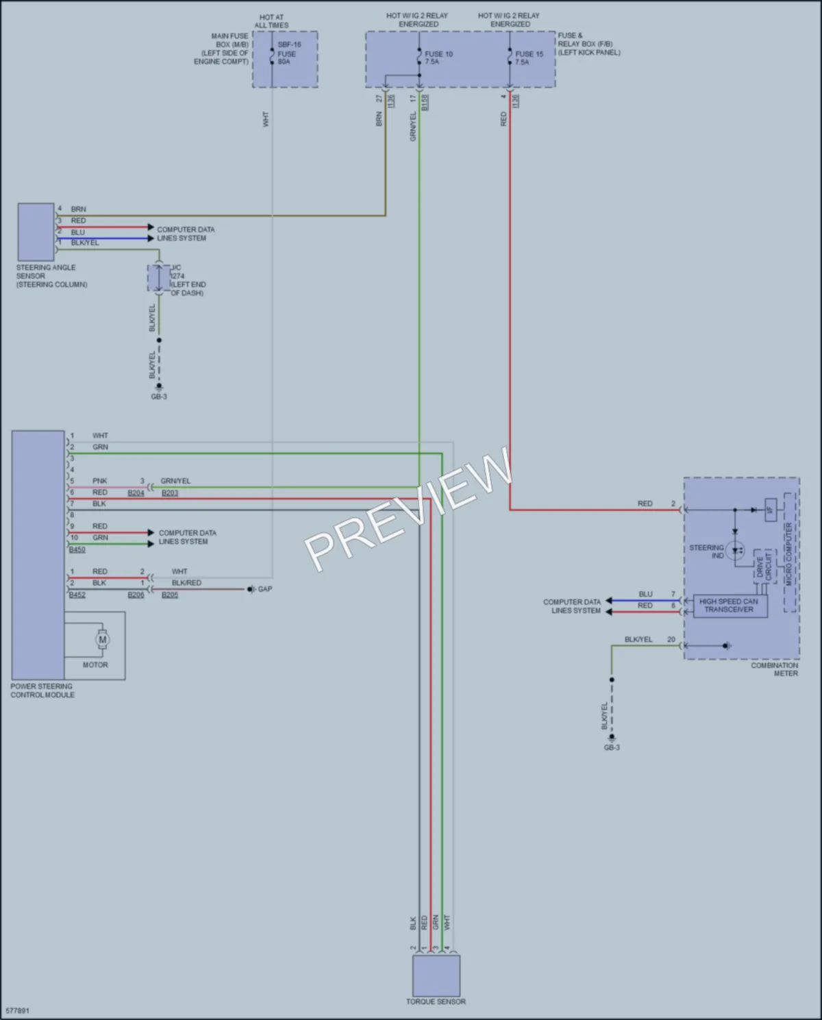 2017 Subaru Outback Electronic Power Steering wiring diagram preview