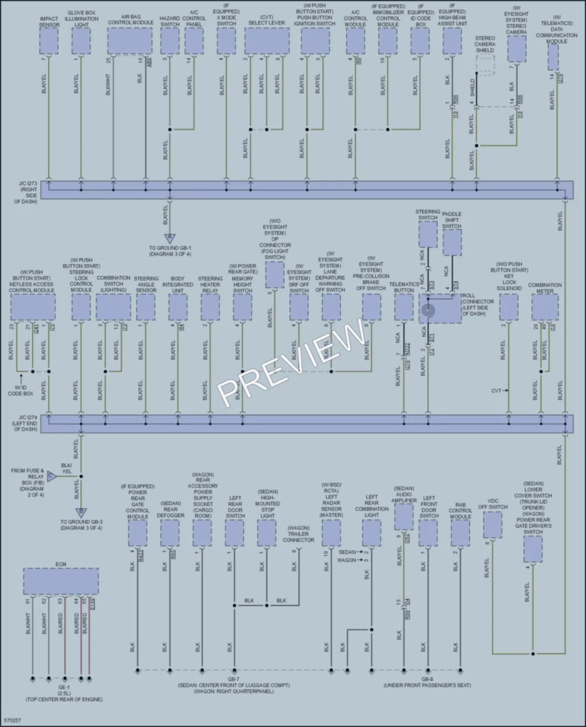 2017 Subaru Outback Ground Distribution wiring diagram preview
