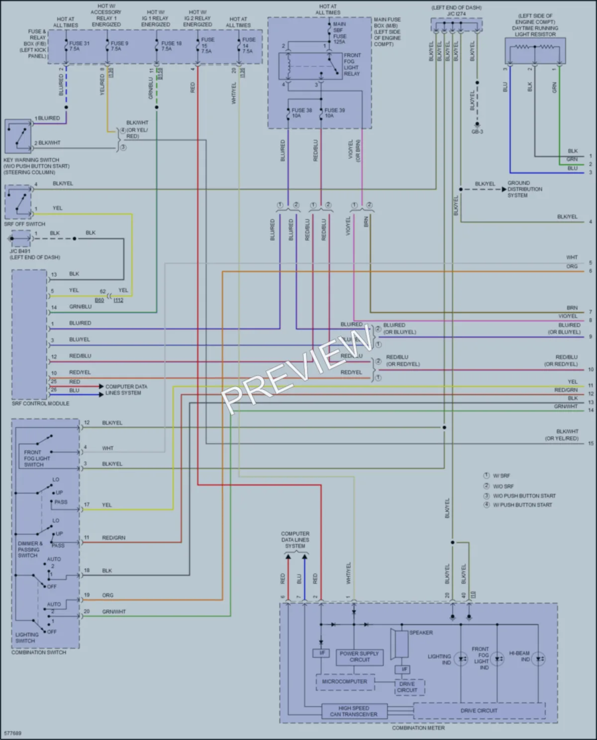 2017 Subaru Outback Headlights wiring diagram preview