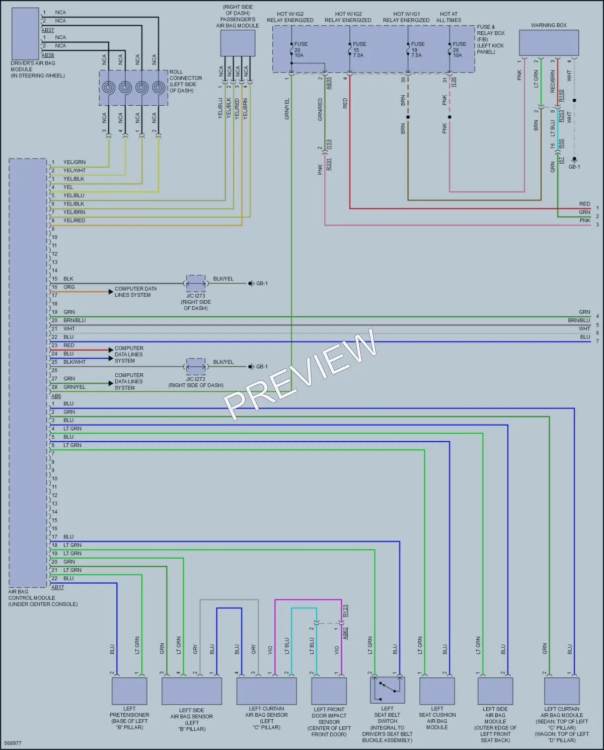2017 Subaru Outback Supplemental Restraints wiring diagram preview