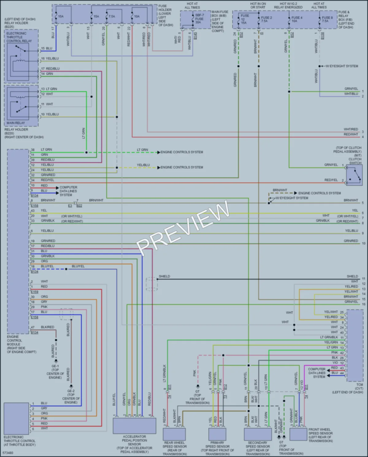2017 Subaru WRX Cruise Control wiring diagram preview