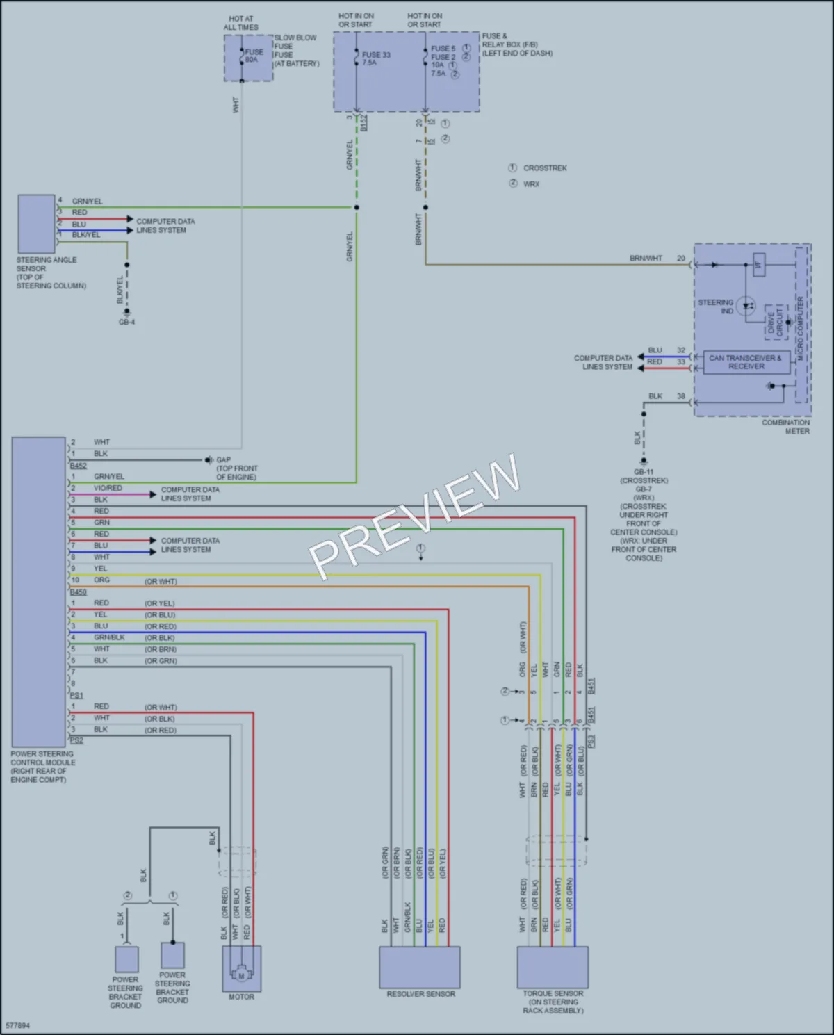 2017 Subaru WRX Electronic Power Steering wiring diagram preview