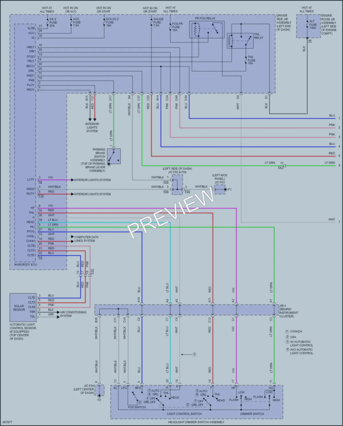2017 Toyota 4Runner Headlights wiring diagram preview