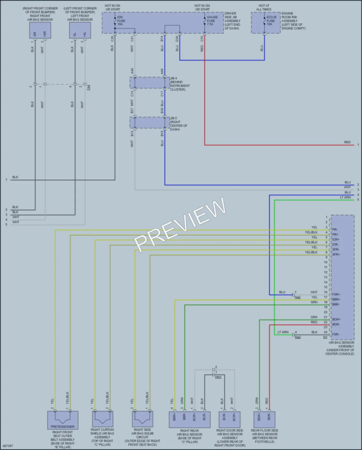 2017 Toyota 4Runner Supplemental Restraints wiring diagram preview
