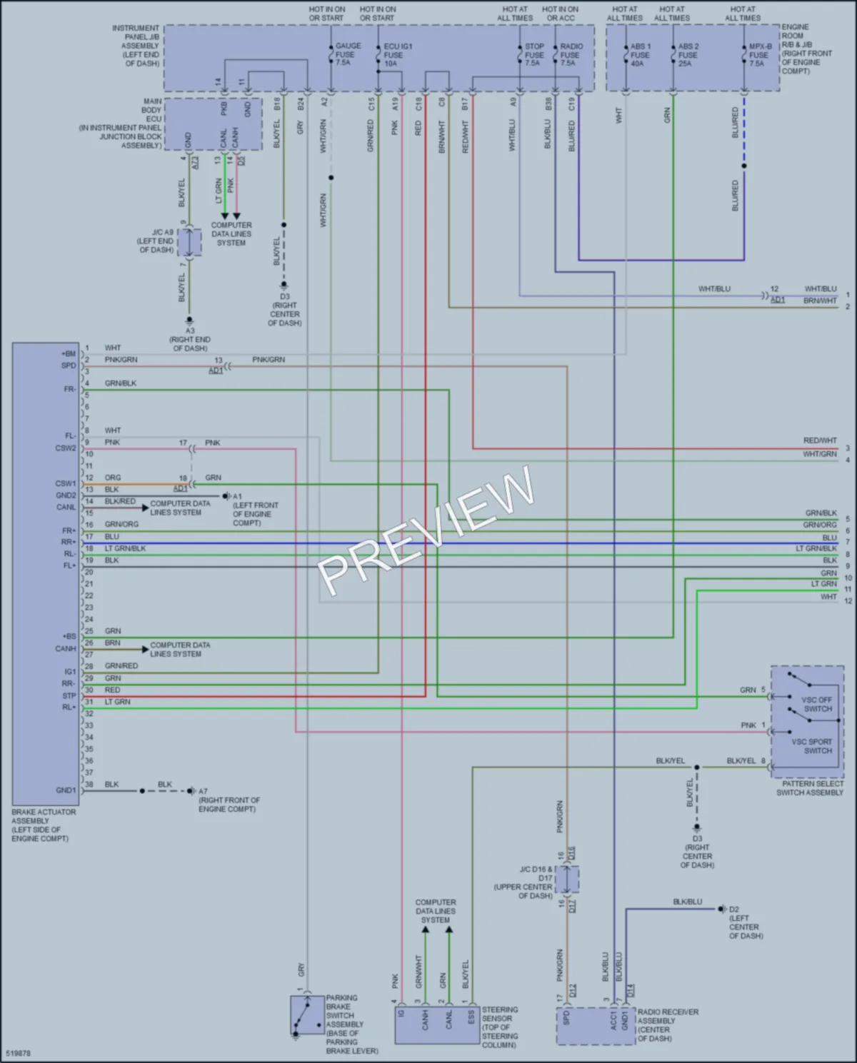 2017 Toyota 86 Anti Lock Brakes wiring diagram preview