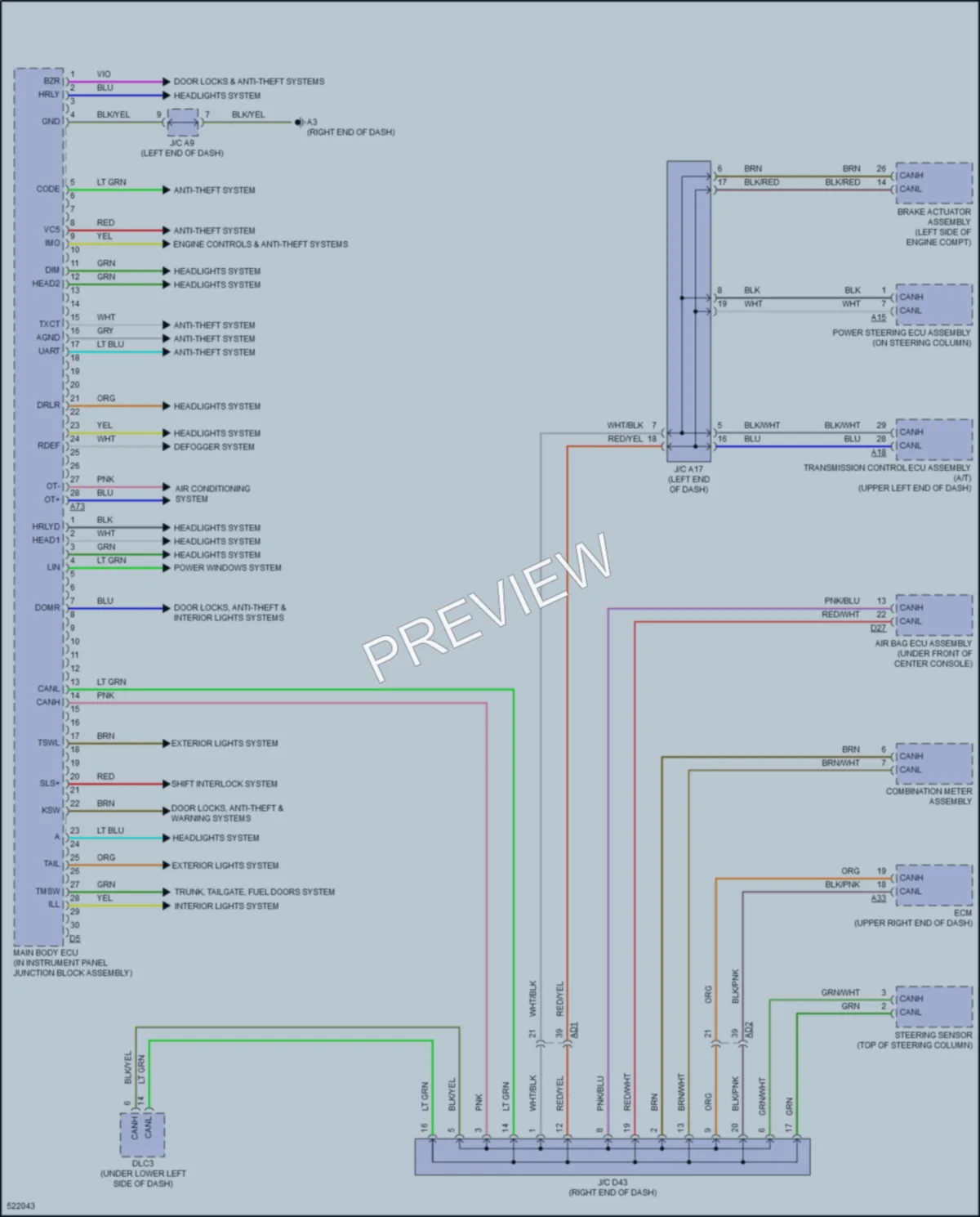 2017 Toyota 86 Body Control Modules wiring diagram preview