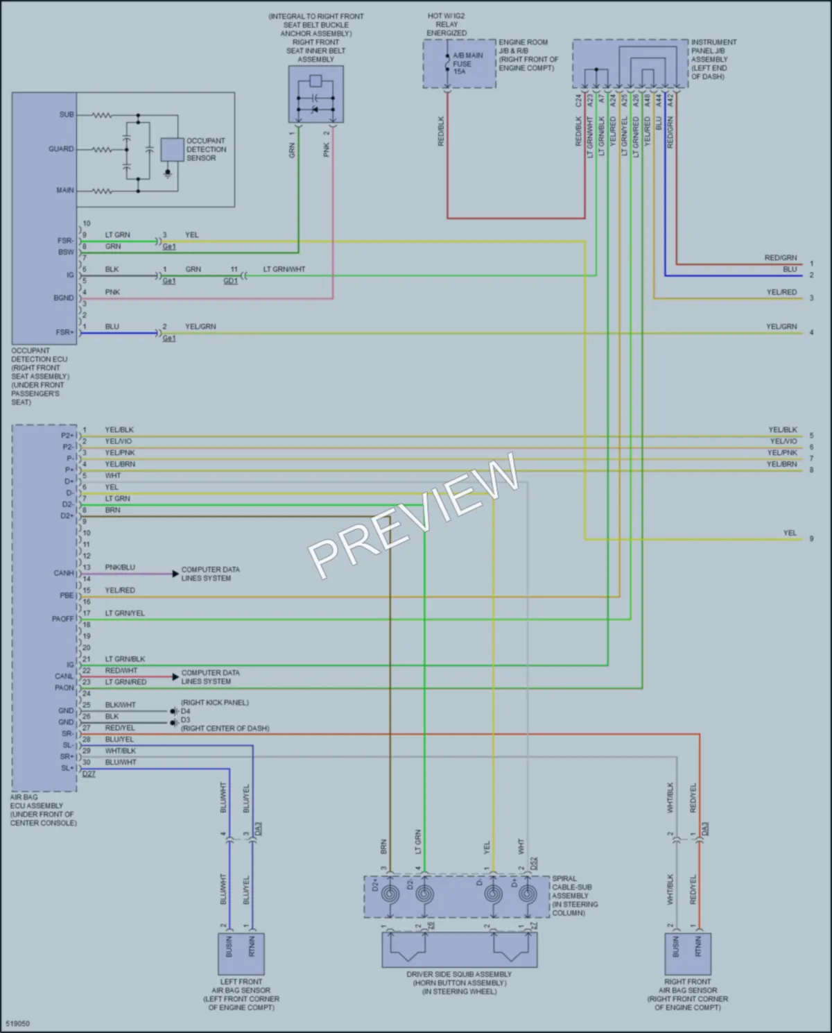 2017 Toyota 86 Supplemental Restraints wiring diagram preview