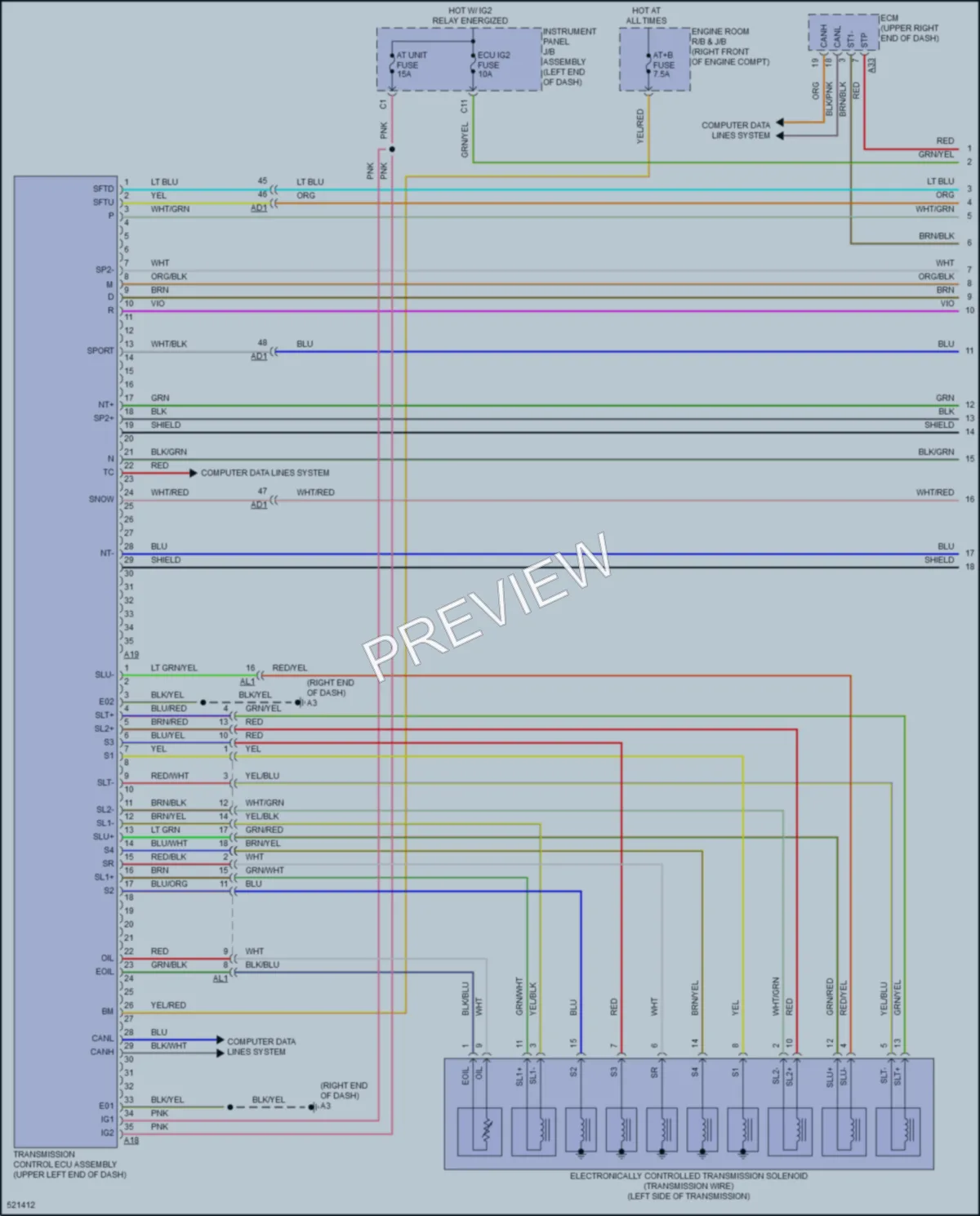 2017 Toyota 86 Transmission wiring diagram preview