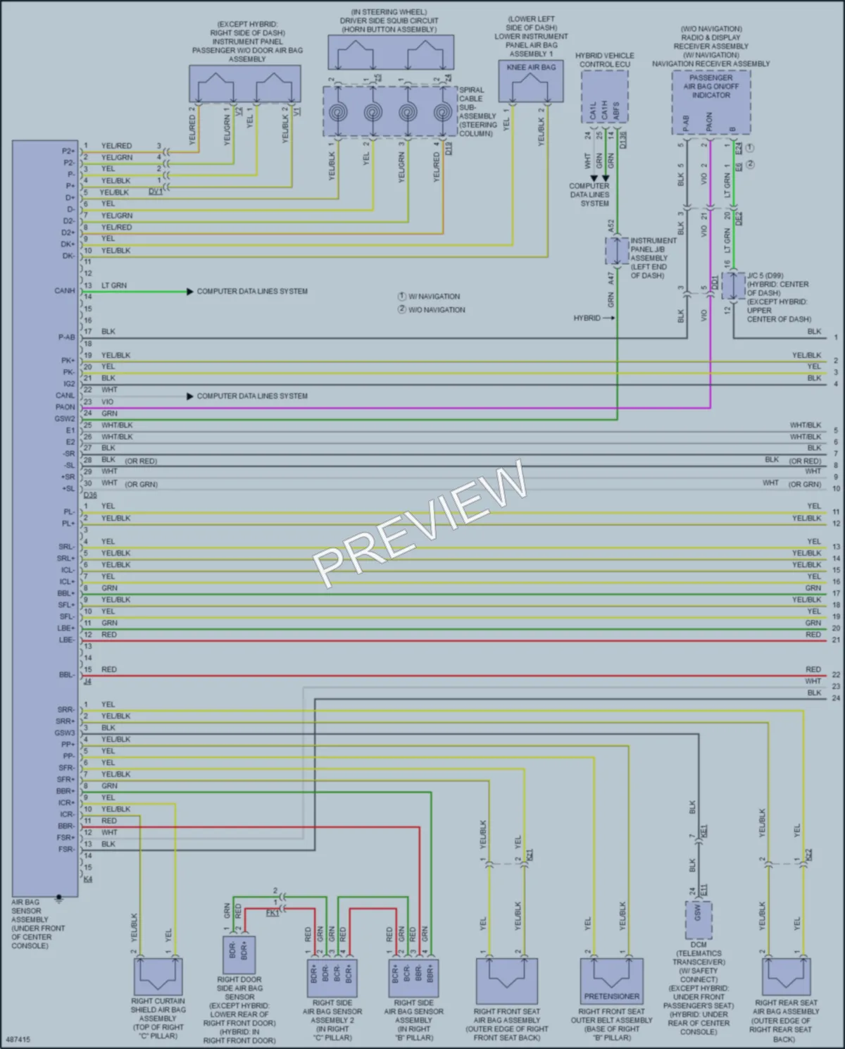 2017 Toyota Avalon Supplemental Restraints wiring diagram preview