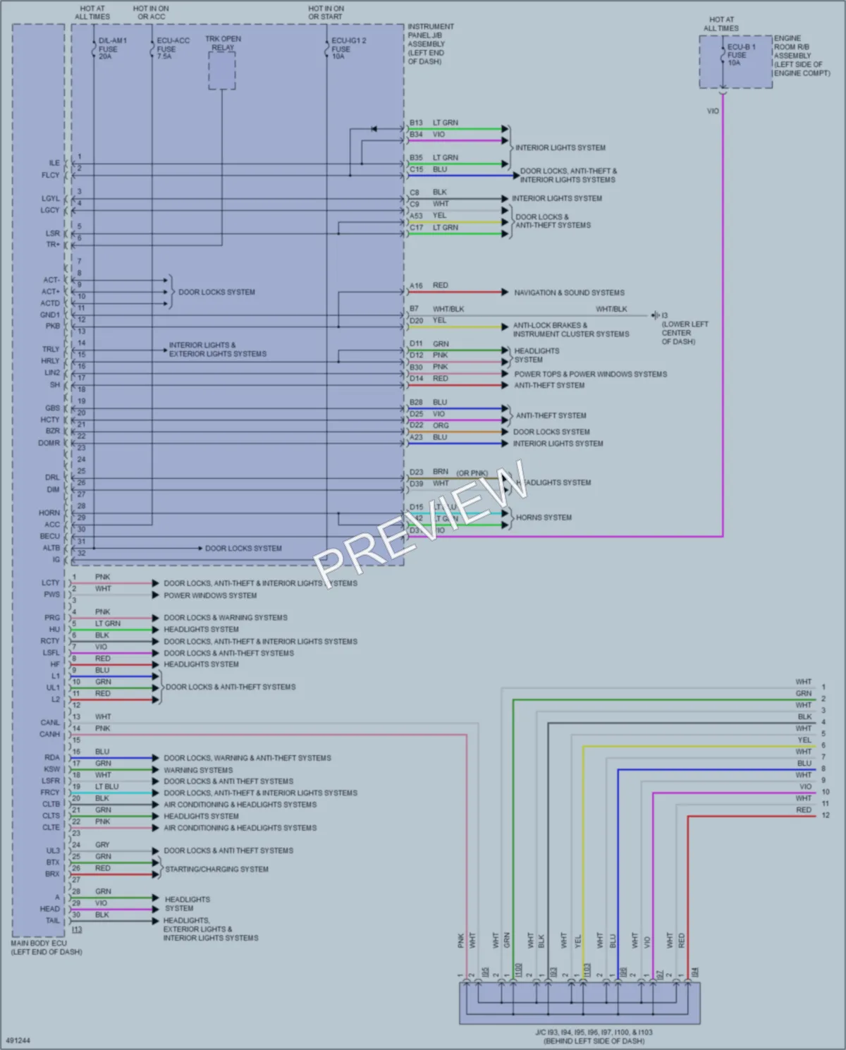 2017 Toyota Camry Body Control Modules wiring diagram preview