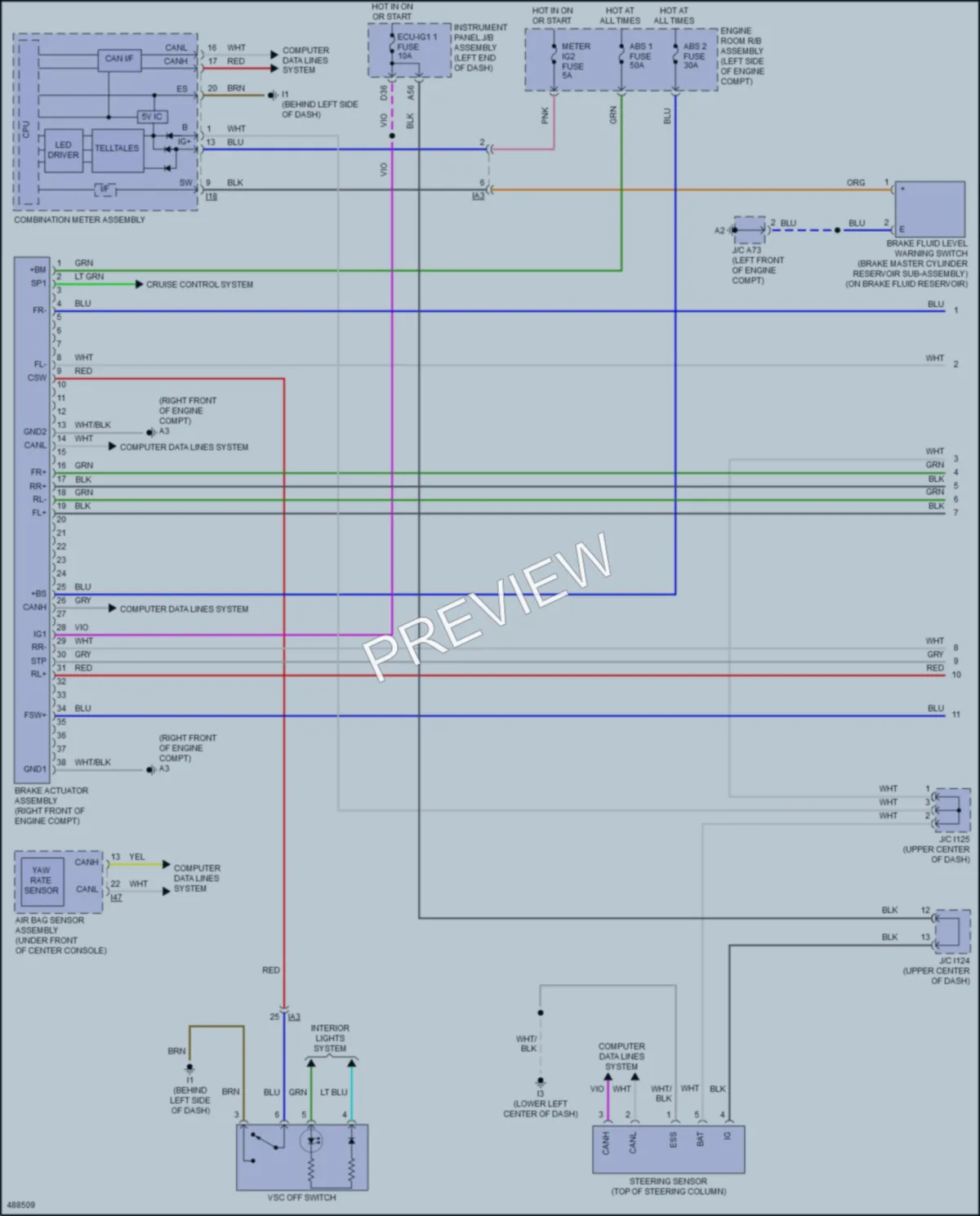 2017 Toyota CamryHybrid Anti Lock Brakes wiring diagram preview