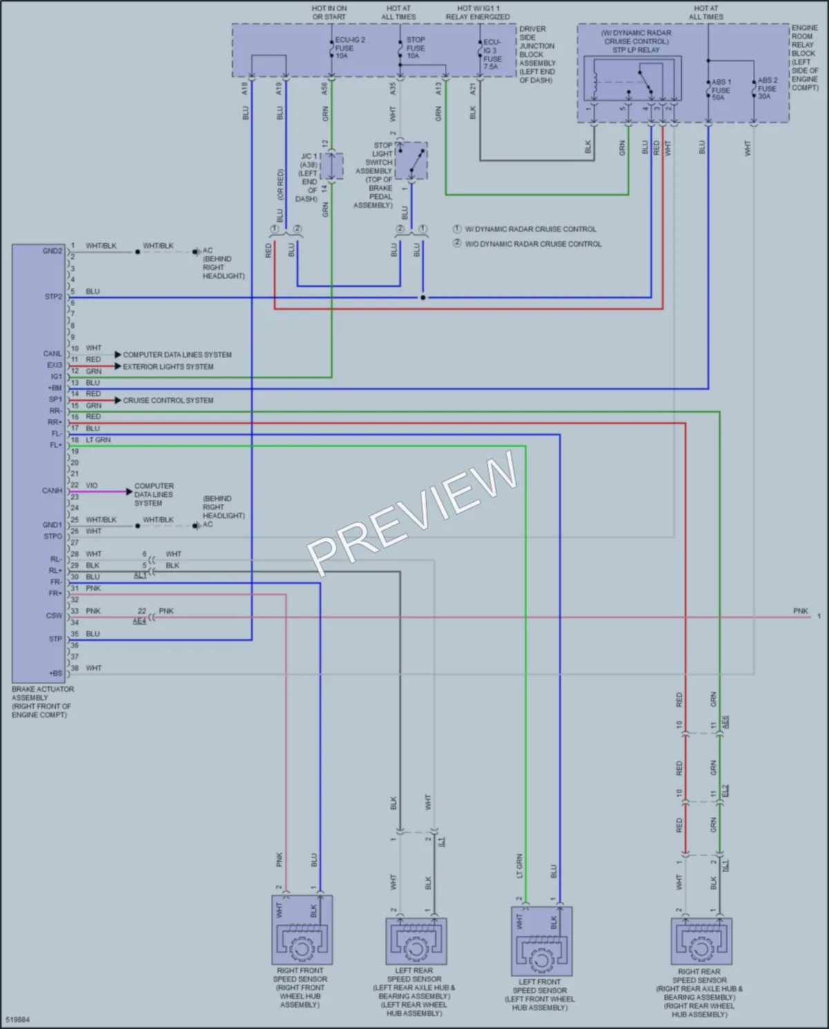 2017 Toyota Corolla Anti Lock Brakes wiring diagram preview