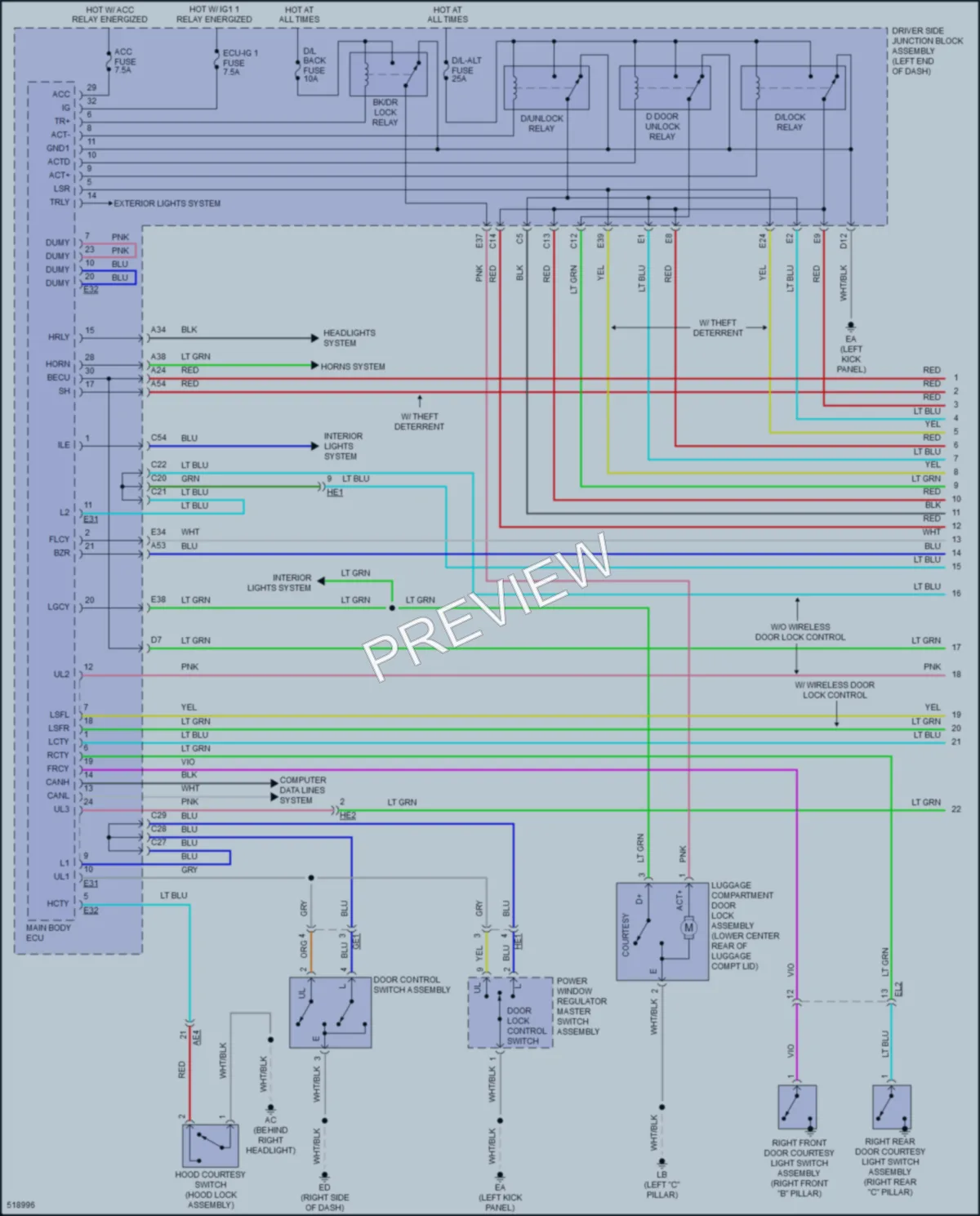 2017 Toyota Corolla Anti Theft wiring diagram preview