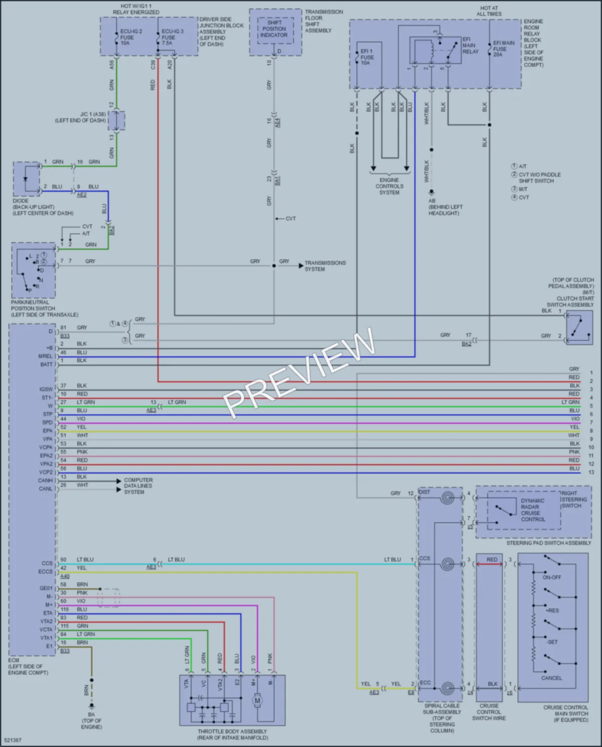 2017 Toyota Corolla Cruise Control wiring diagram preview