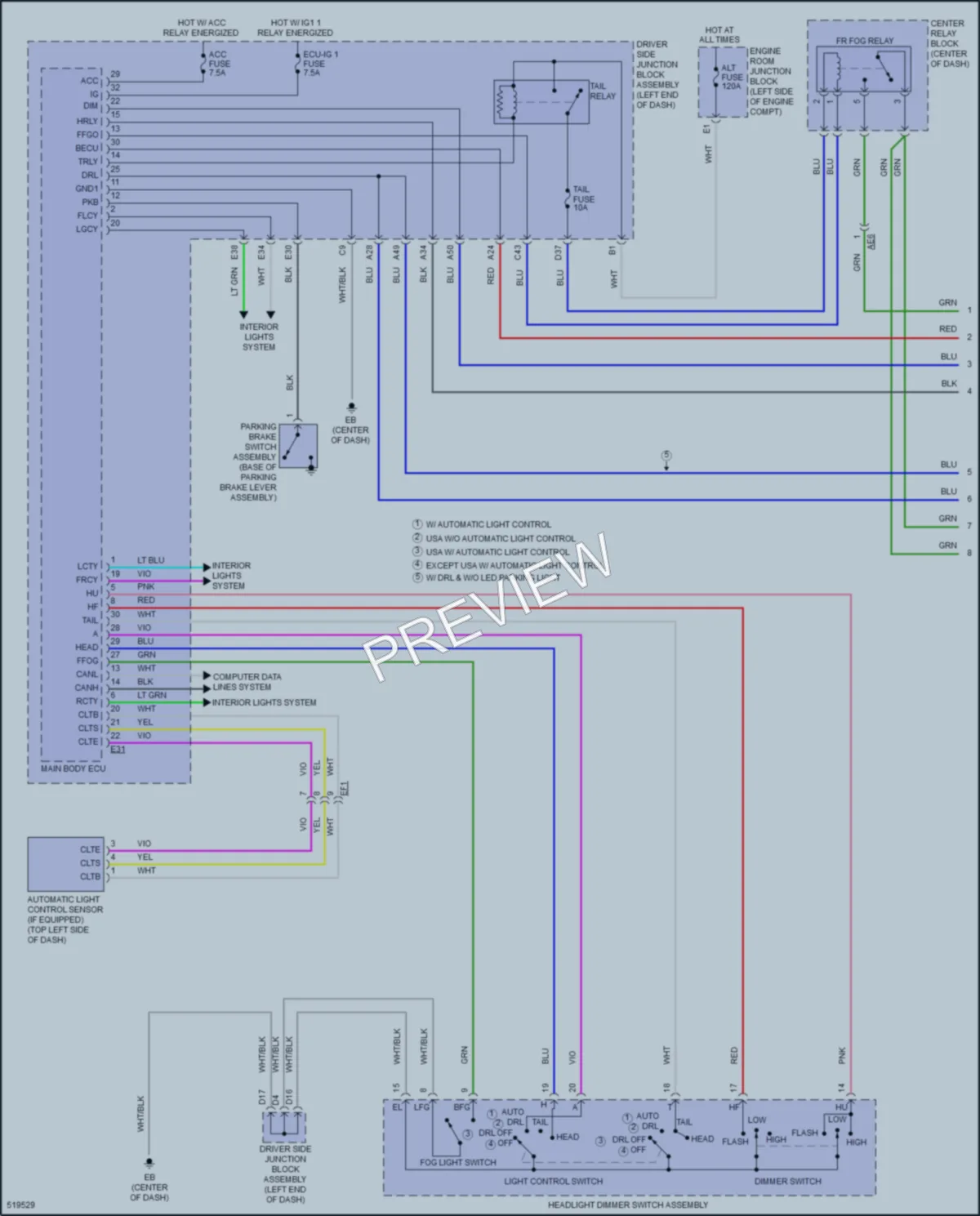 2017 Toyota Corolla Headlights wiring diagram preview
