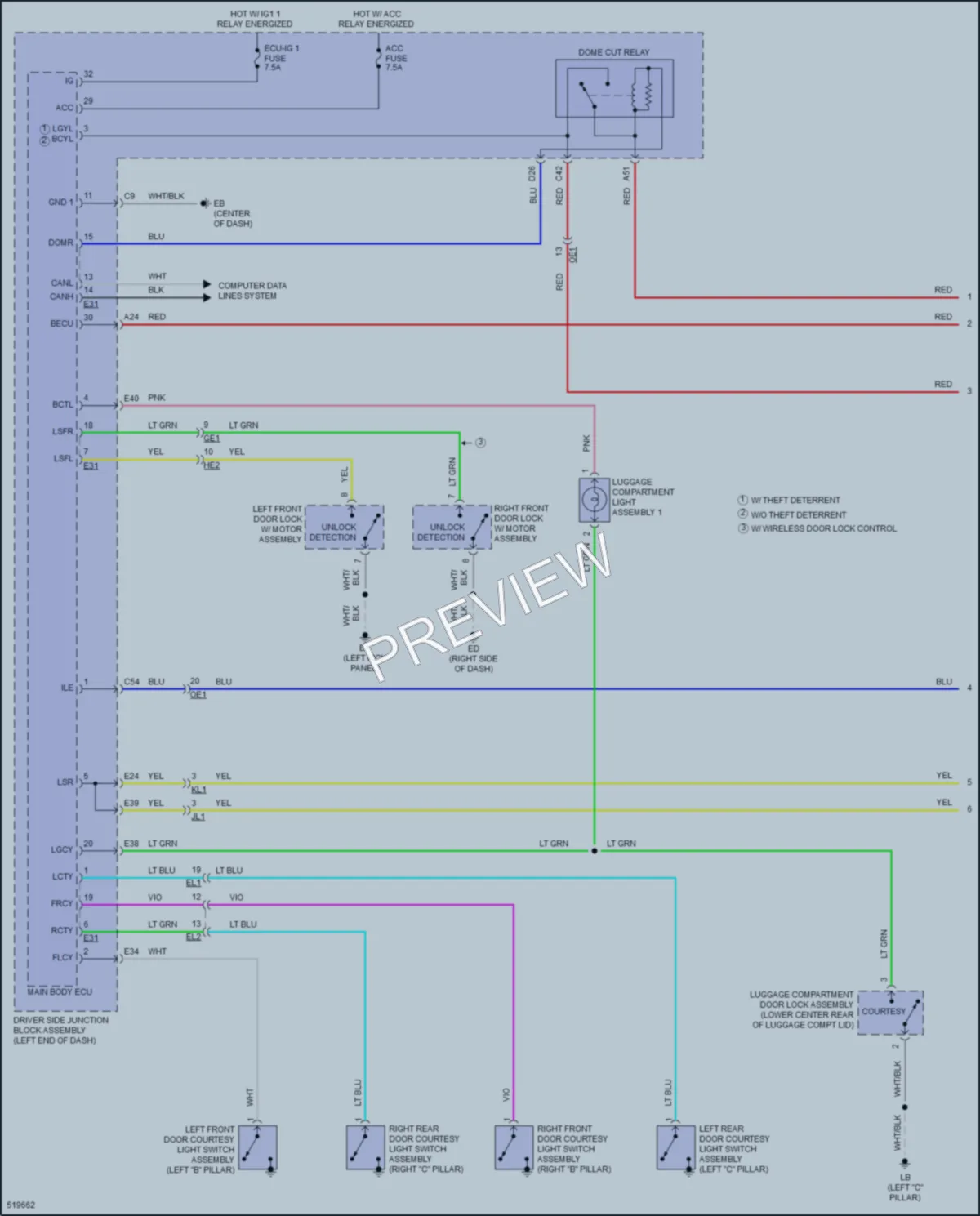 2017 Toyota Corolla Interior Lights wiring diagram preview