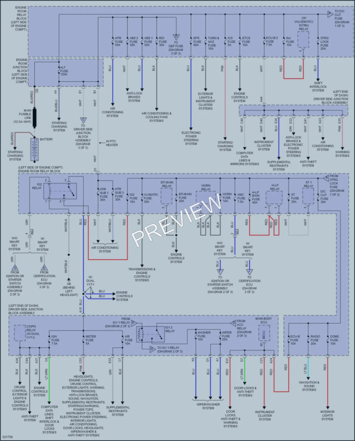 2017 Toyota Corolla Power Distribution wiring diagram preview