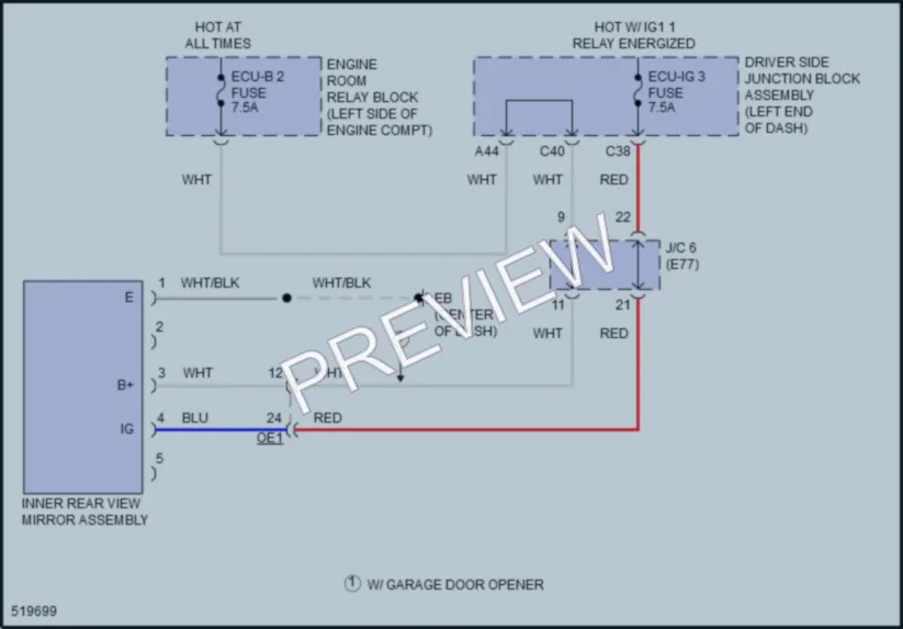 2017 Toyota Corolla Power Mirrors wiring diagram preview