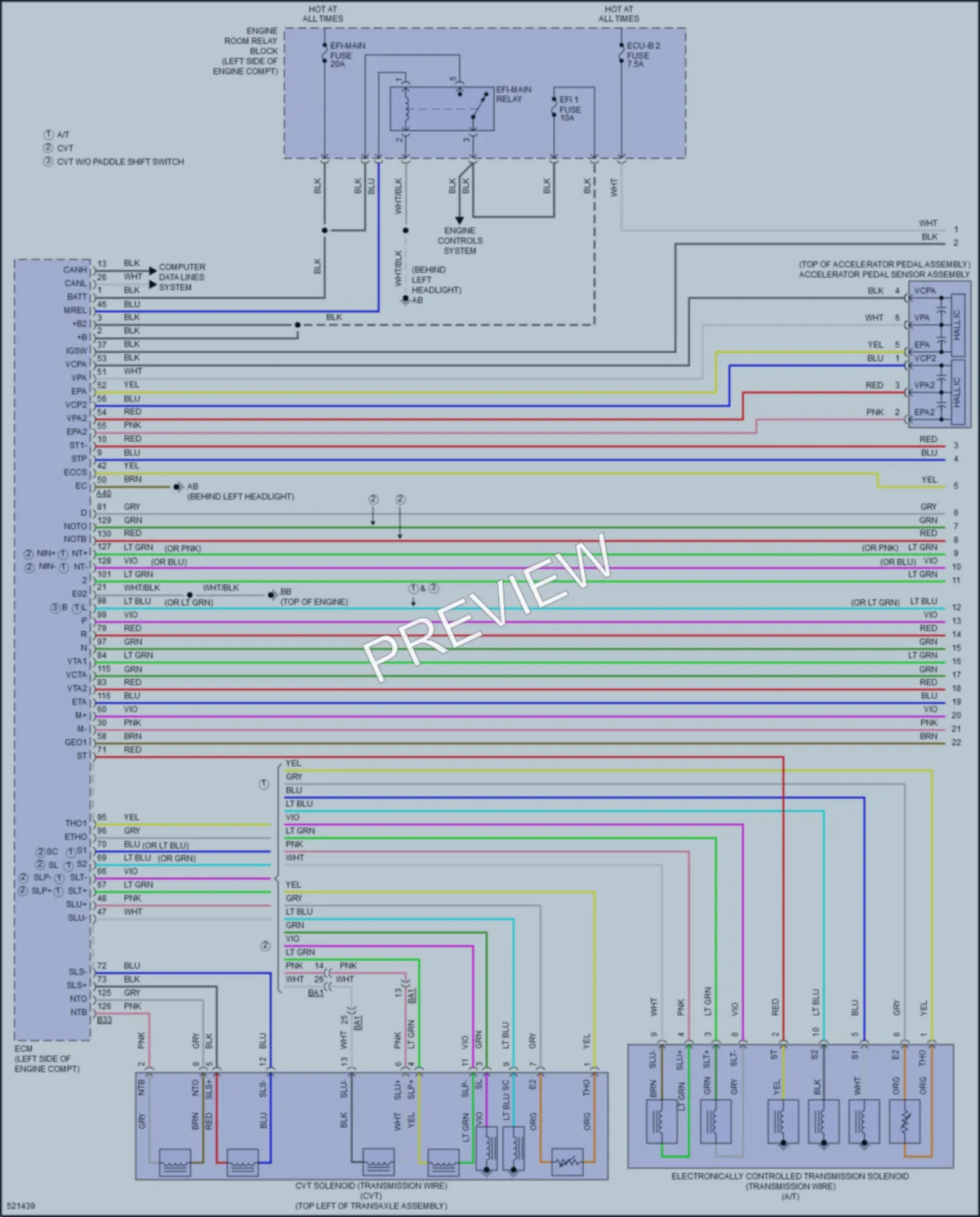 2017 Toyota Corolla Transmission wiring diagram preview