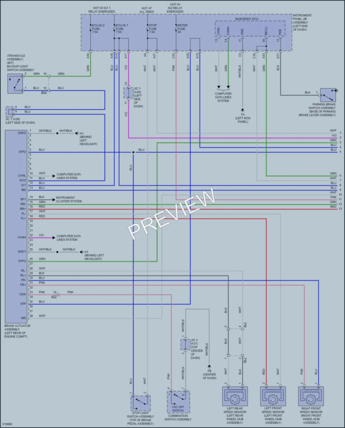 2017 Toyota CorollaiM Anti Lock Brakes wiring diagram preview