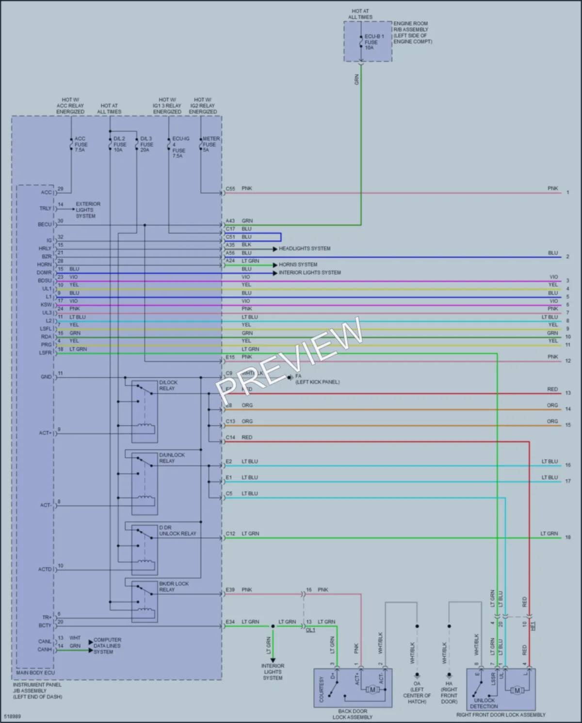 2017 Toyota CorollaiM Anti Theft wiring diagram preview