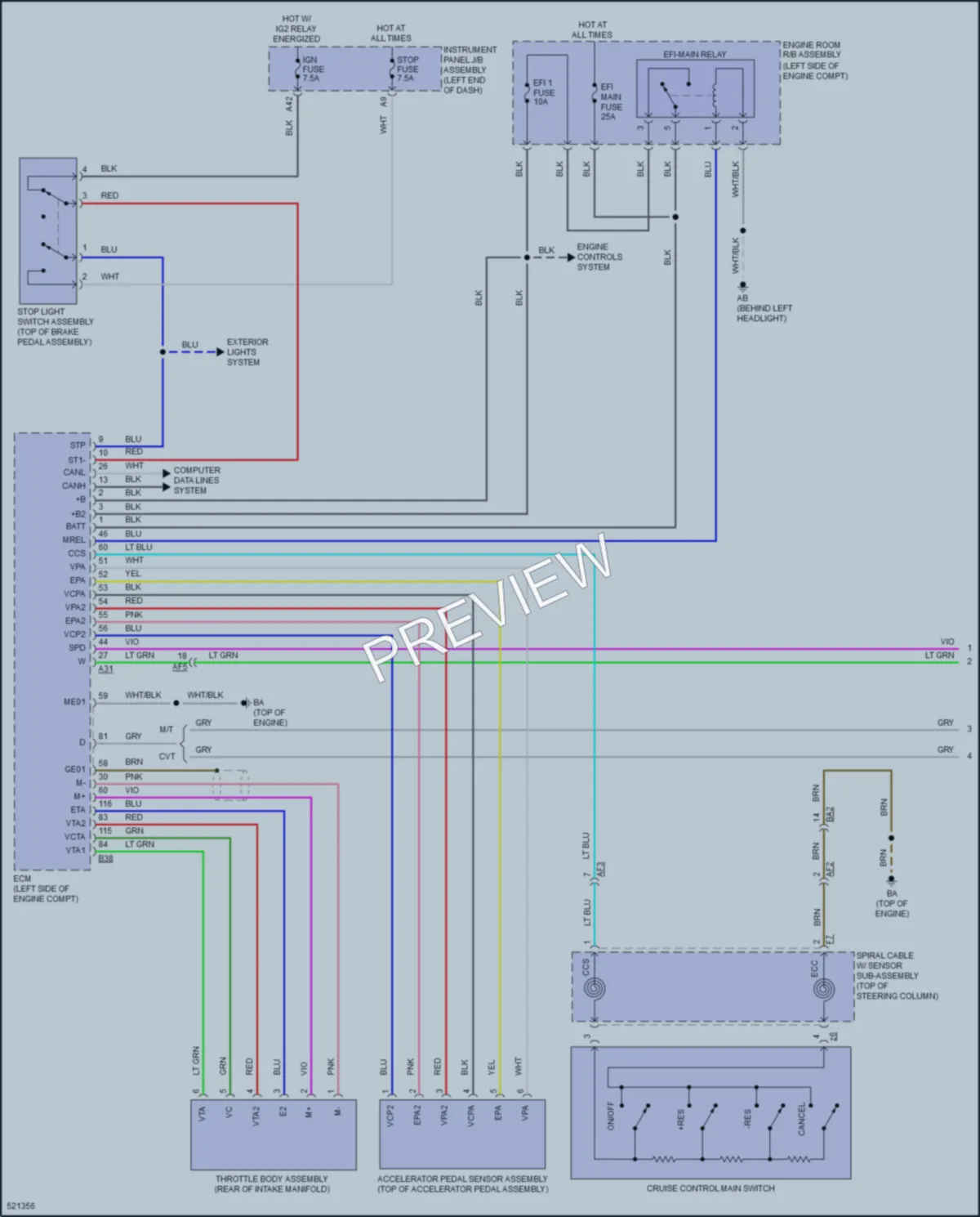 2017 Toyota CorollaiM Cruise Control wiring diagram preview