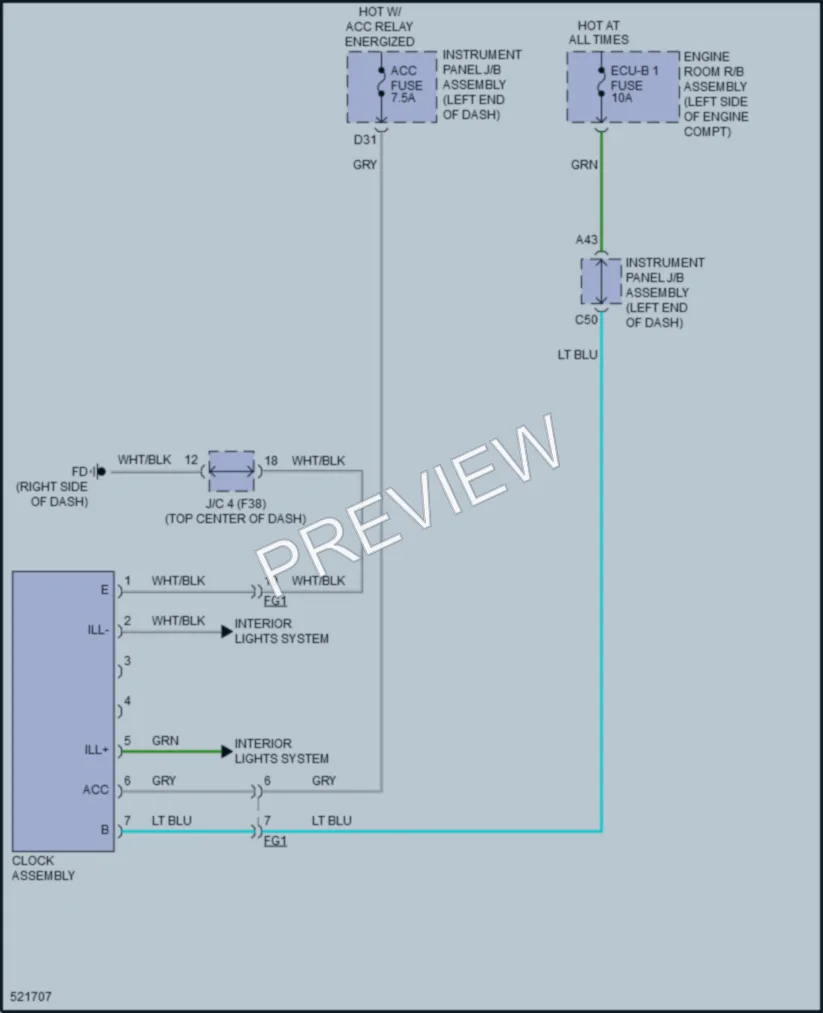2017 Toyota CorollaiM Instrument Cluster wiring diagram preview