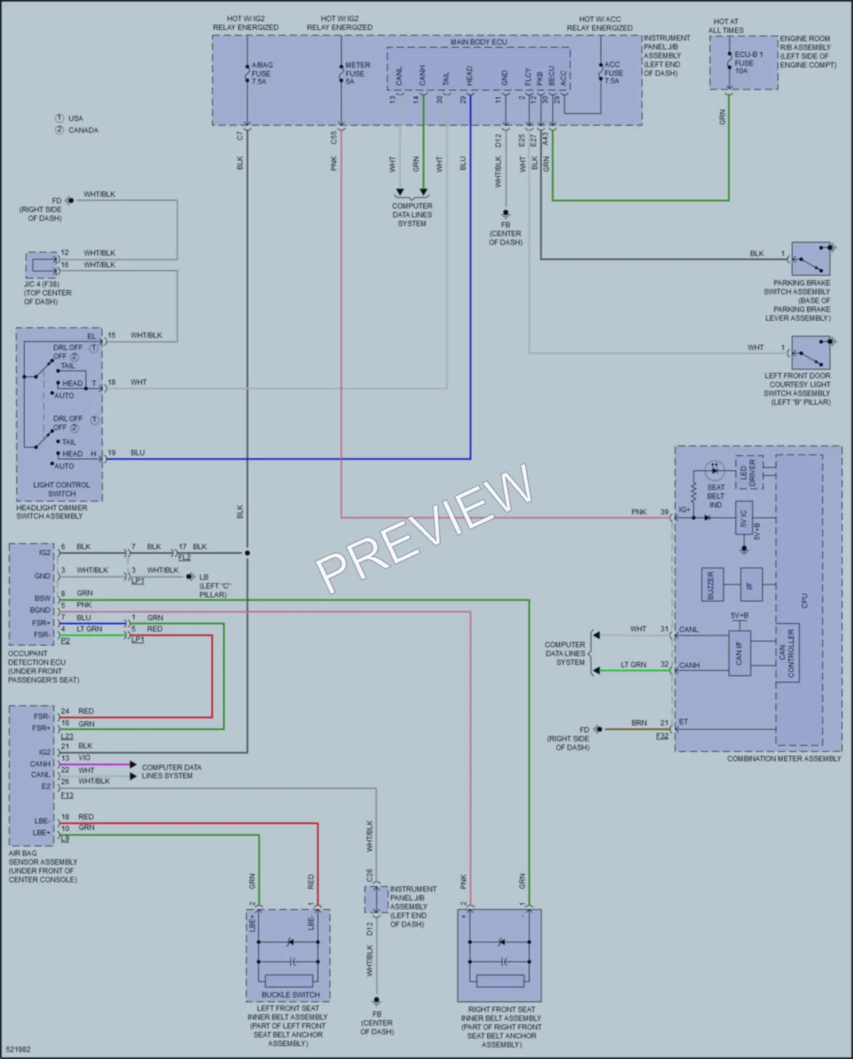 2017 Toyota CorollaiM Warning Systems wiring diagram preview