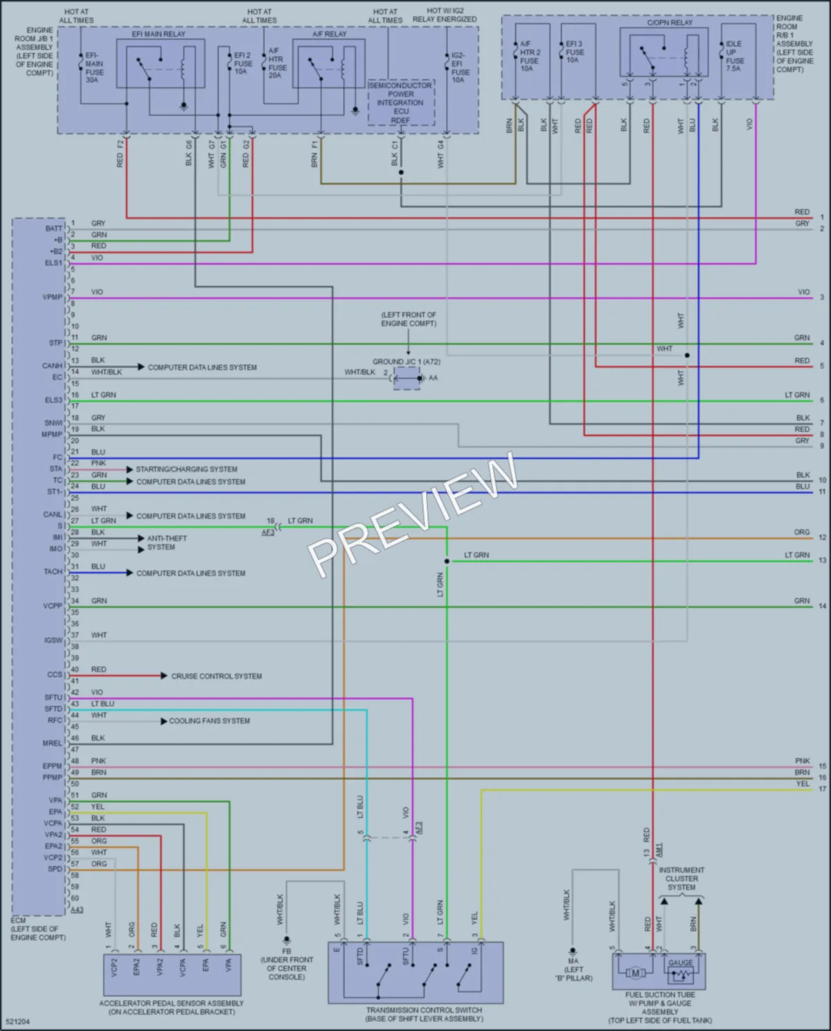 2017 Toyota Highlander Engine Performance wiring diagram preview