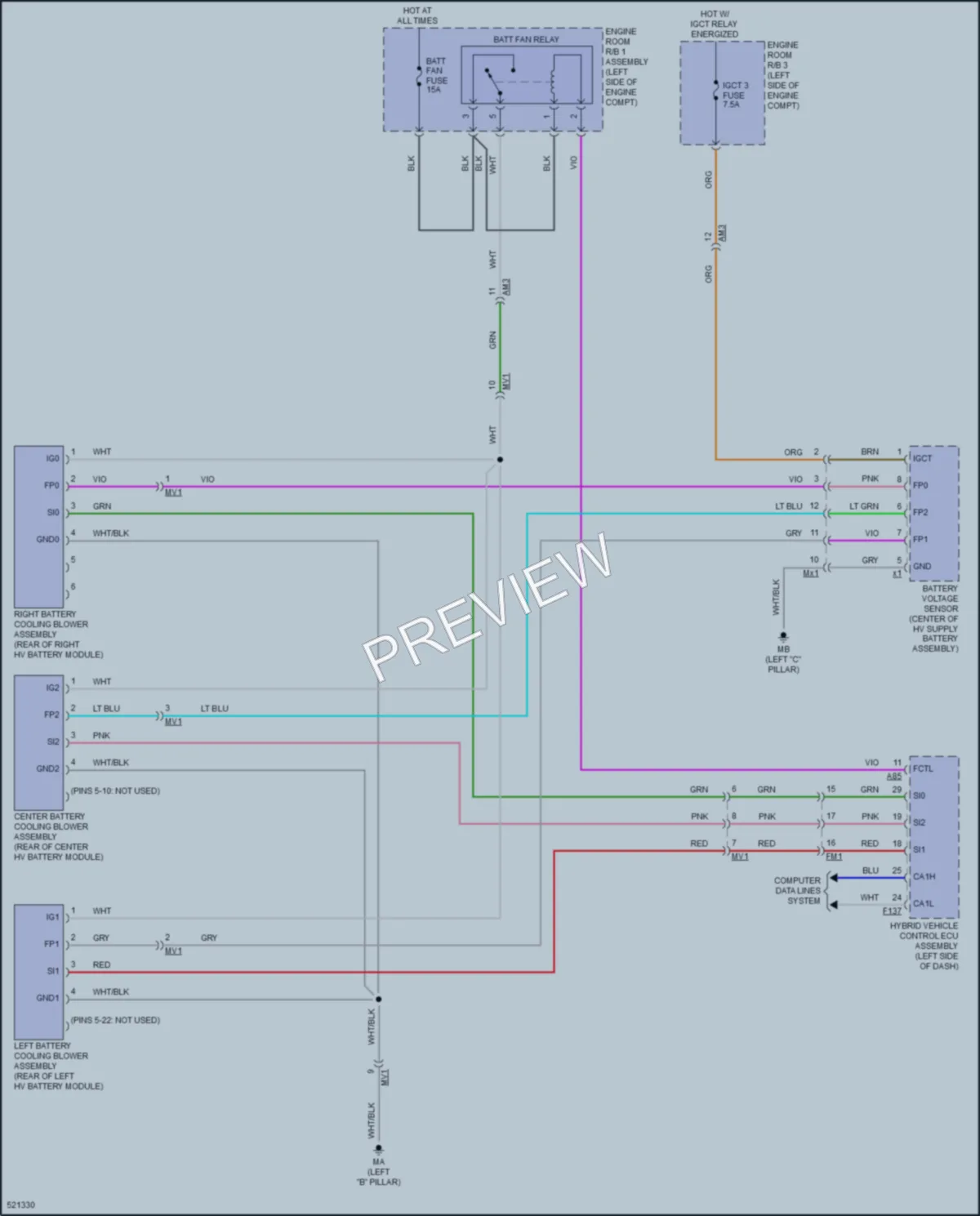 2017 Toyota HighlanderHybrid Cooling Fan wiring diagram preview