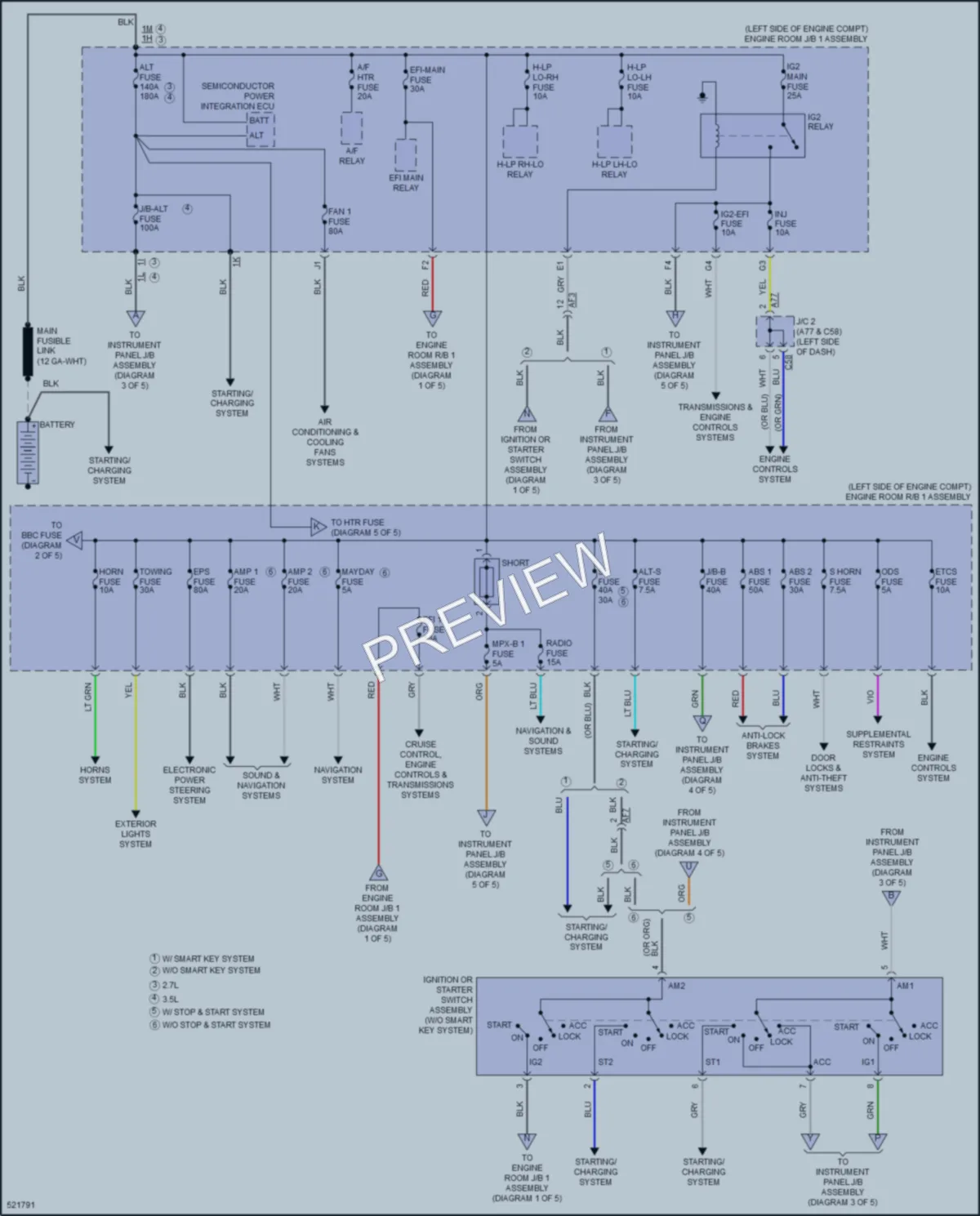 2017 Toyota HighlanderHybrid Power Distribution wiring diagram preview
