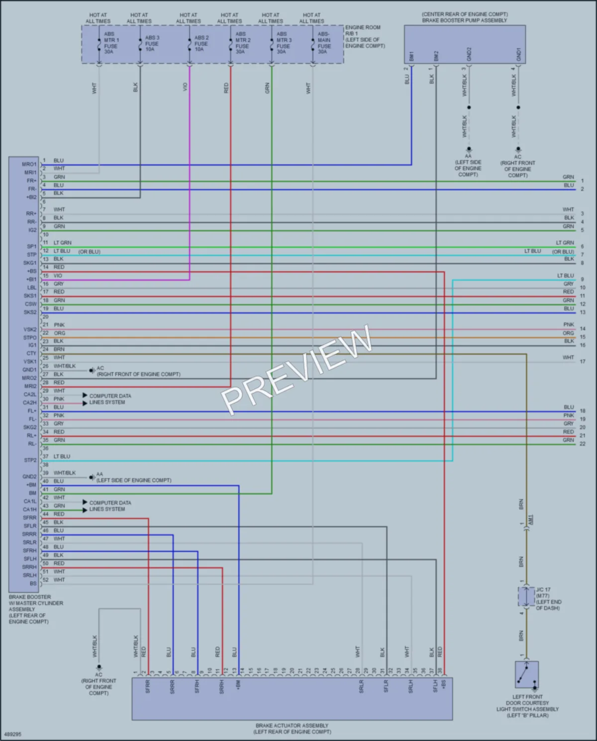 2017 Toyota Prius Anti Lock Brakes wiring diagram preview