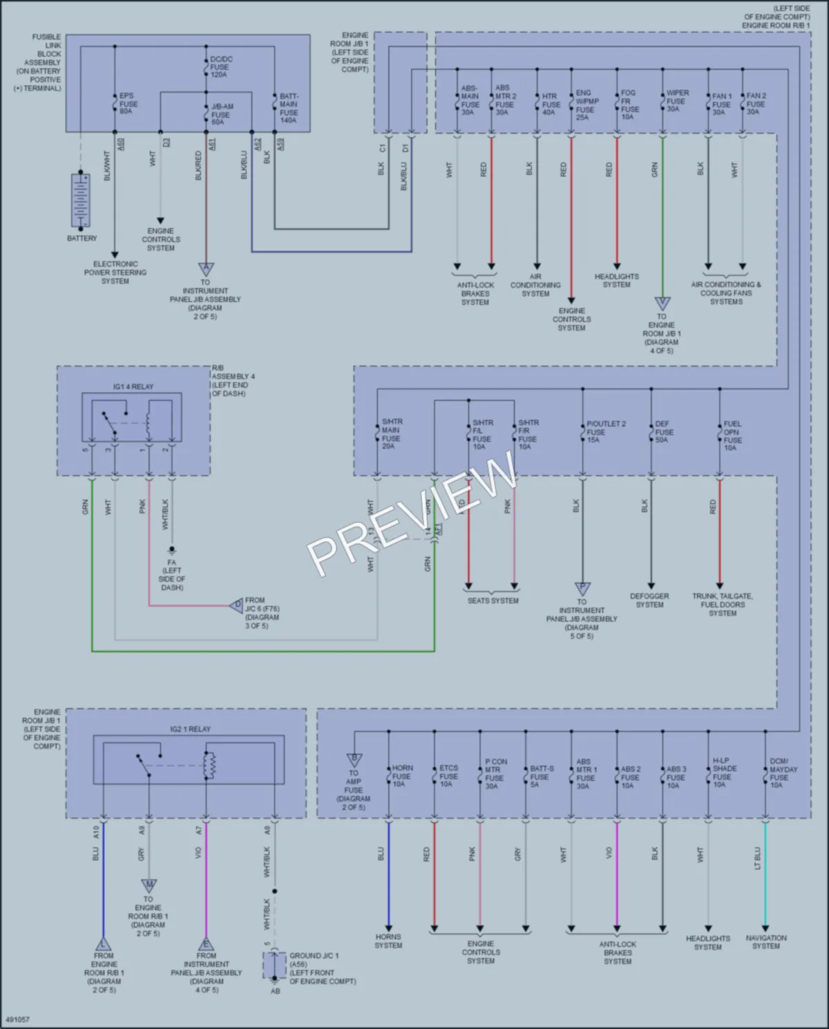 2017 Toyota Prius Power Distribution wiring diagram preview