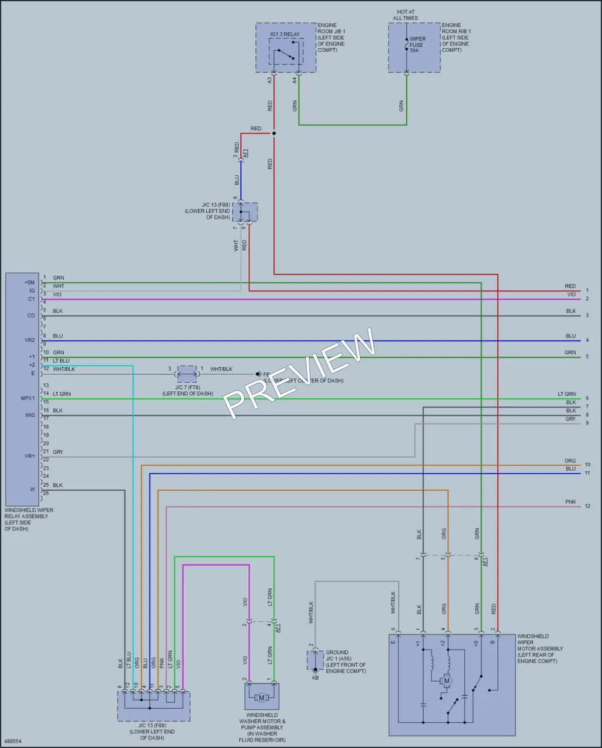 2017 Toyota Prius Wiper Washer wiring diagram preview