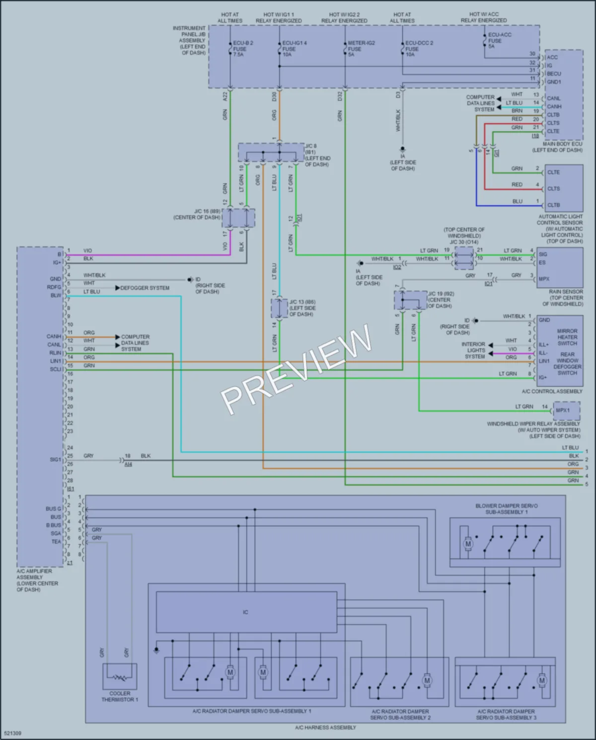 2017 Toyota PriusPrime Air Conditioning wiring diagram preview