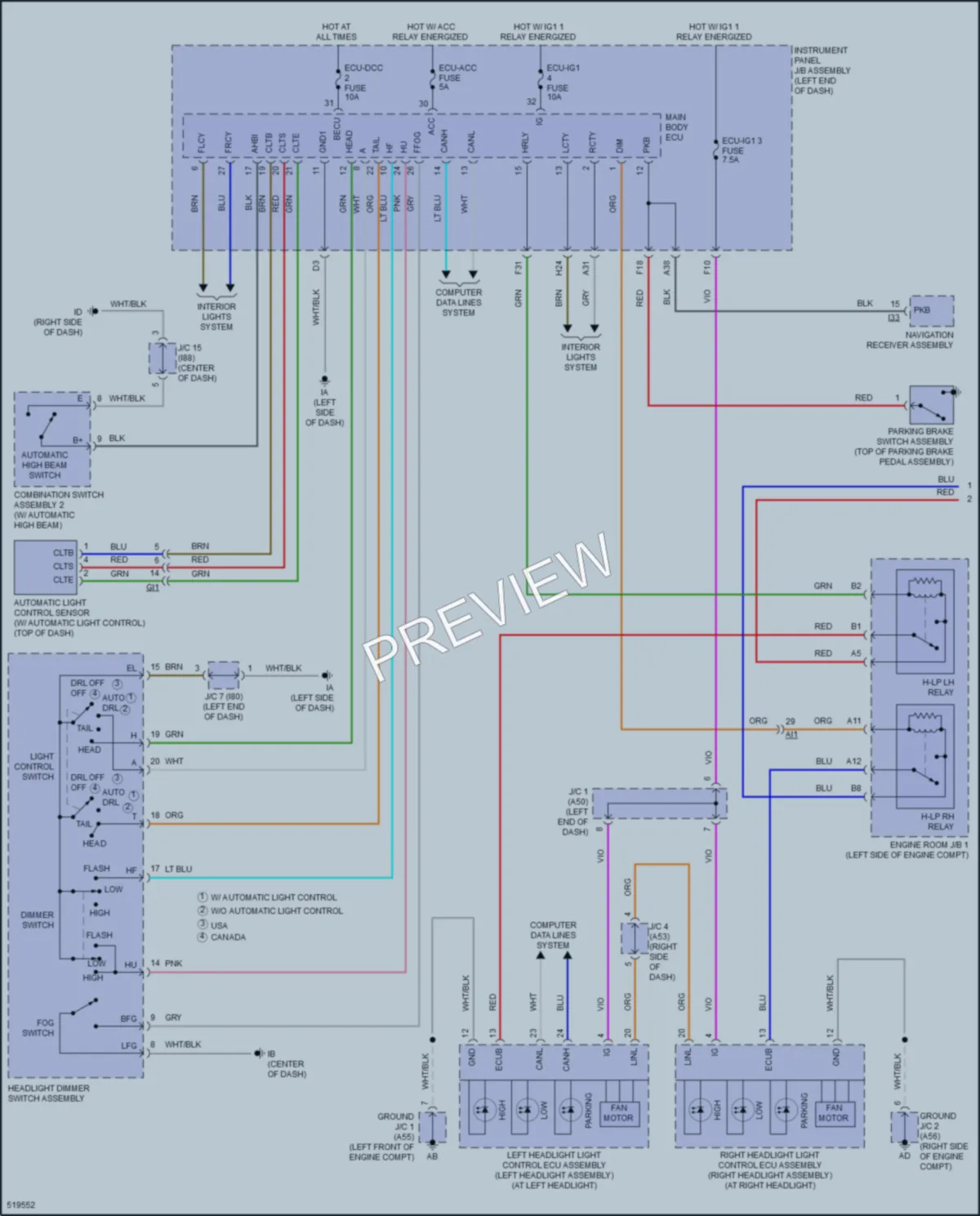 2017 Toyota PriusPrime Headlights wiring diagram preview