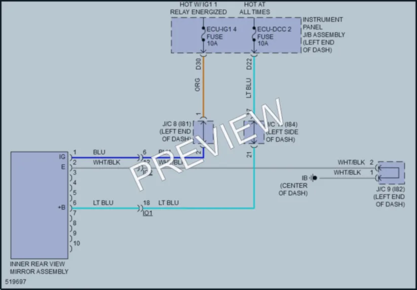 2017 Toyota PriusPrime Power Mirrors wiring diagram preview