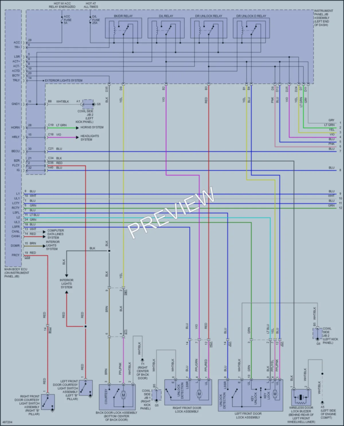 2017 Toyota Priusc Power Door Locks wiring diagram preview
