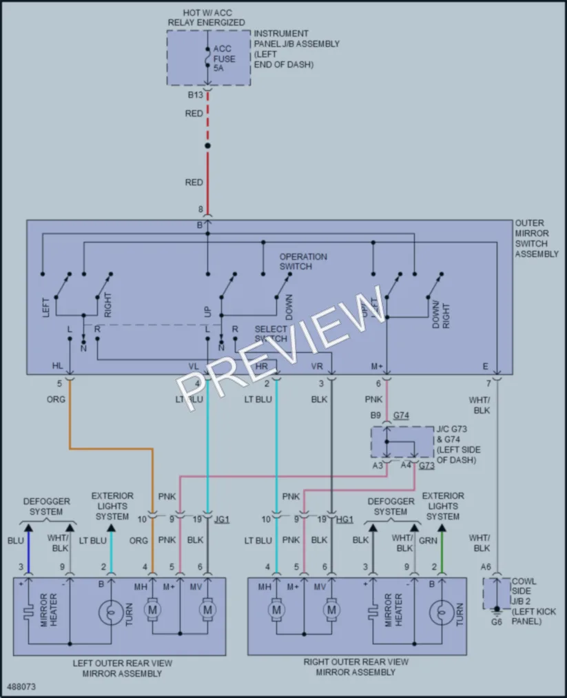 2017 Toyota Priusc Power Mirrors wiring diagram preview