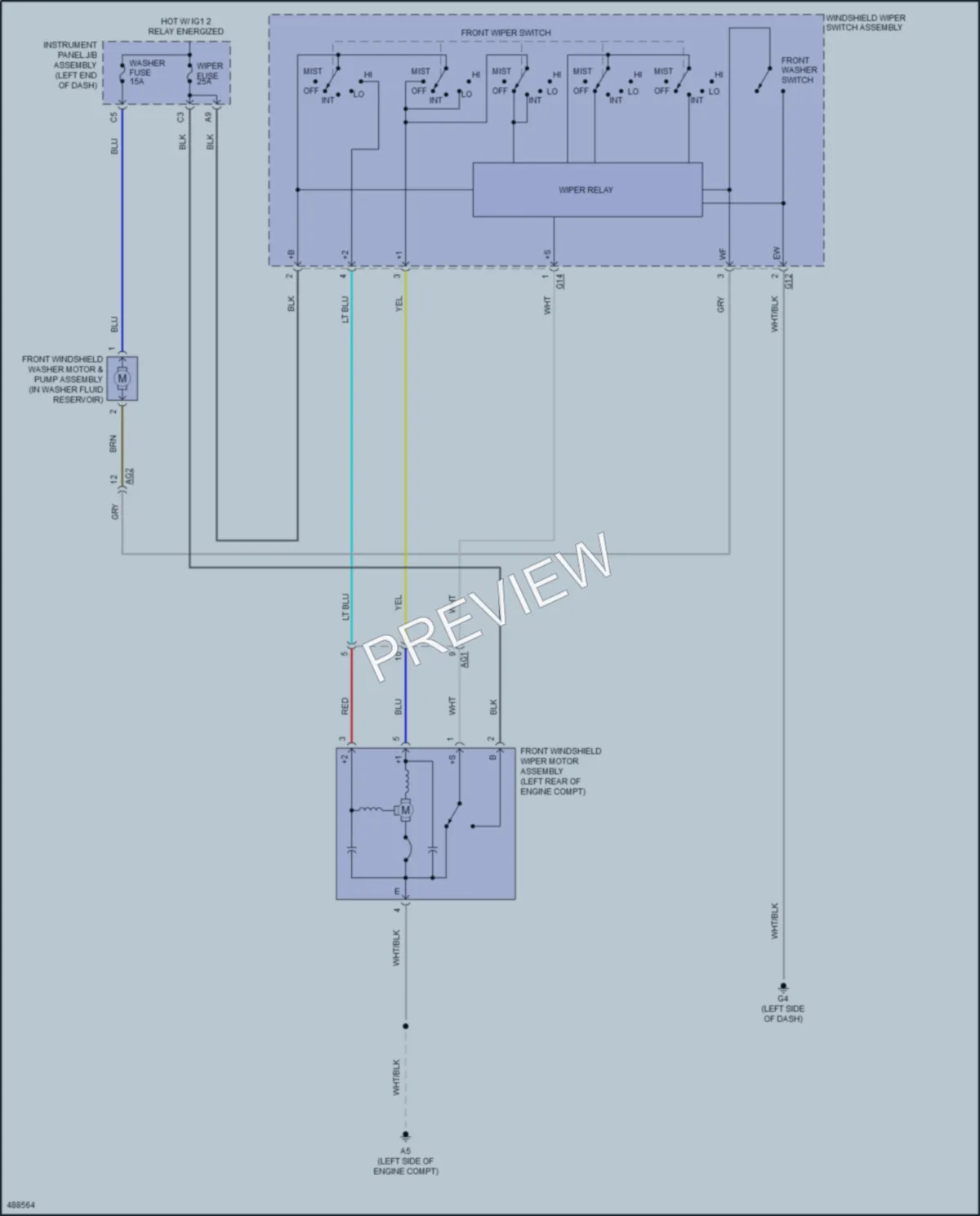 2017 Toyota Priusc Wiper Washer wiring diagram preview