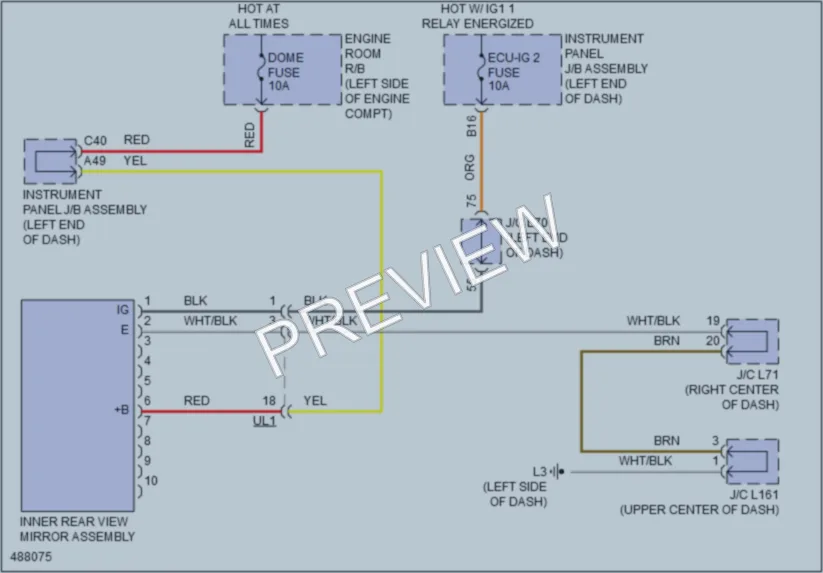 2017 Toyota Priusv Power Mirrors wiring diagram preview