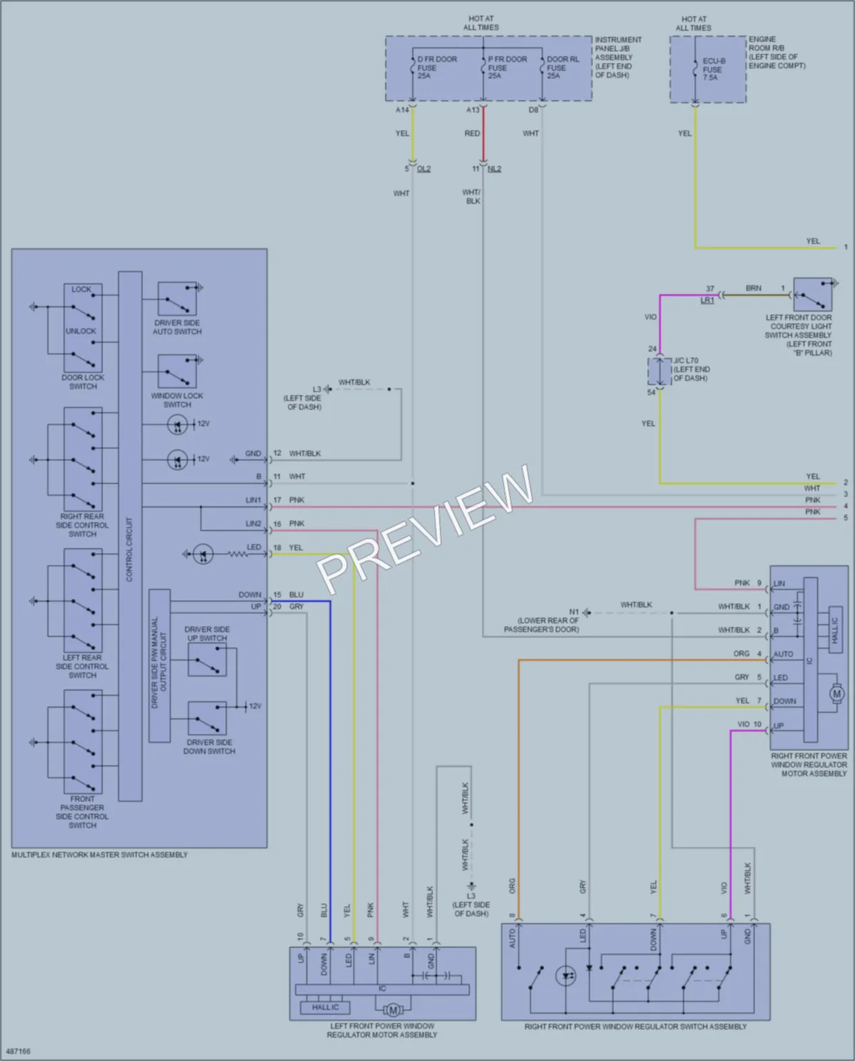 2017 Toyota Priusv Power Windows wiring diagram preview