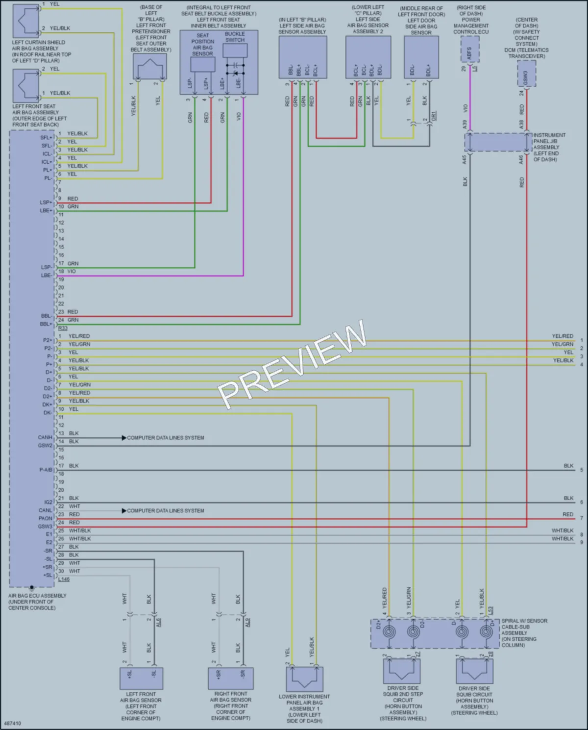 2017 Toyota Priusv Supplemental Restraints wiring diagram preview